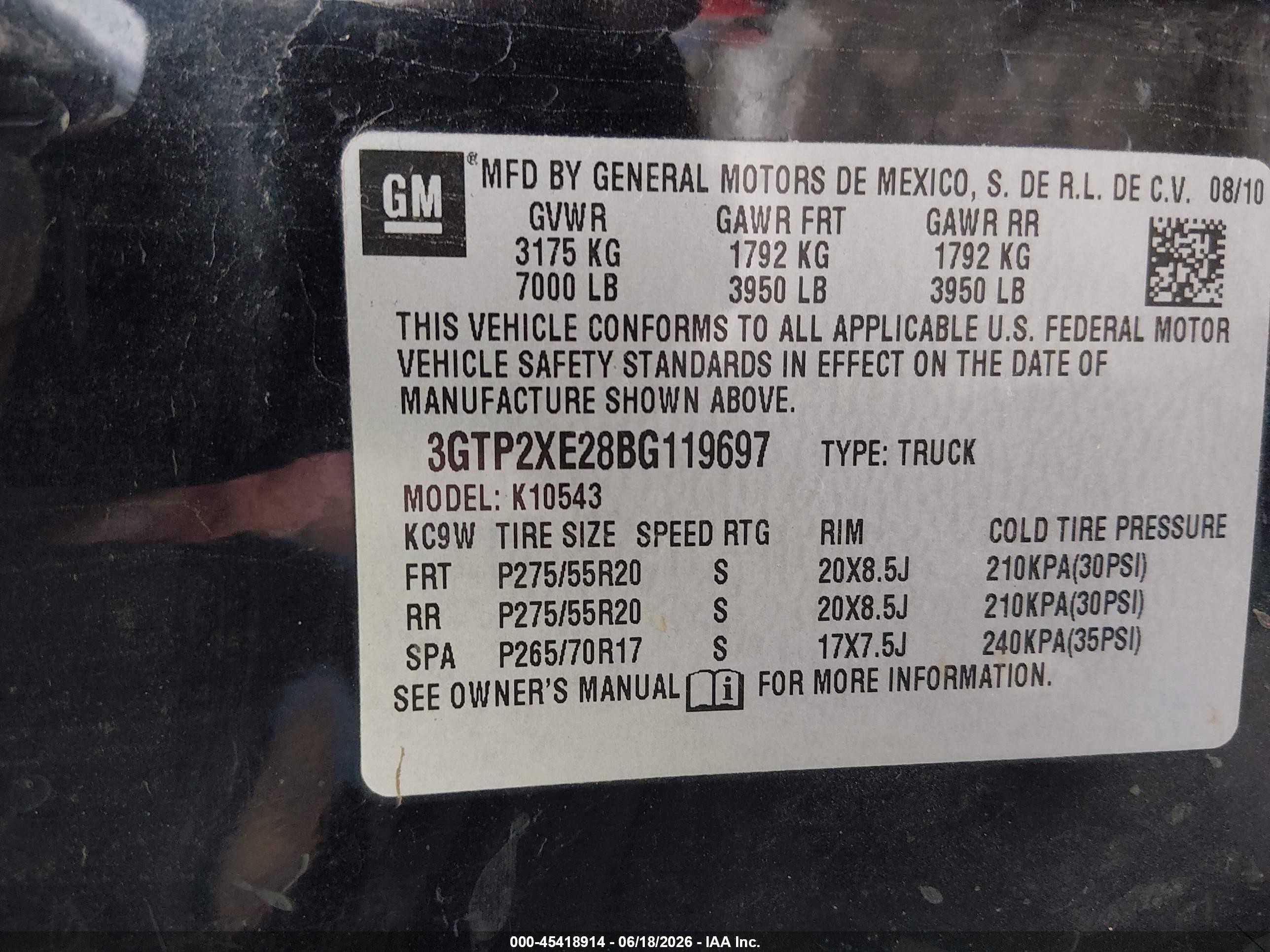 2011 Gmc Sierra 1500 Denali Black vin: 3GTP2XE28BG119697