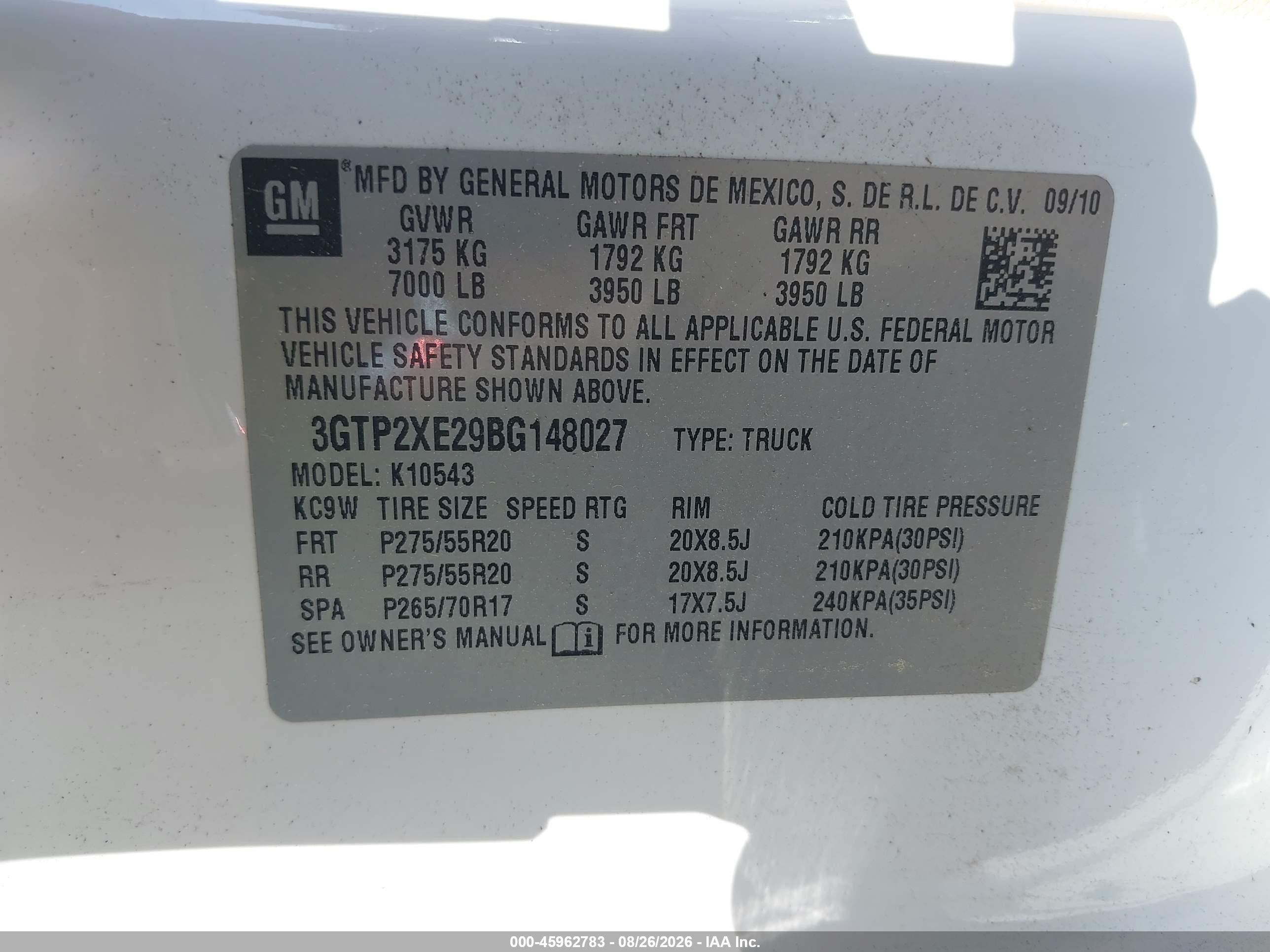 2011 Gmc Sierra 1500 Denali White vin: 3GTP2XE29BG148027