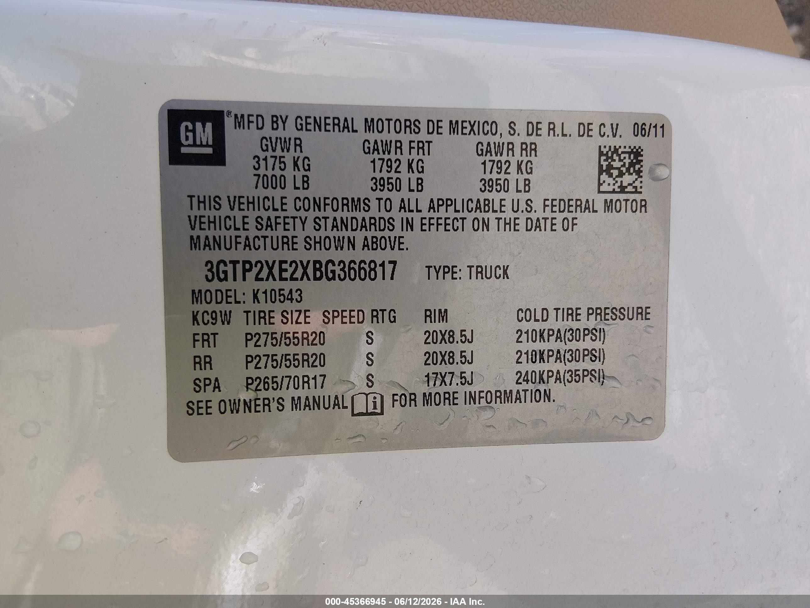 2011 Gmc Sierra 1500 Denali White vin: 3GTP2XE2XBG366817