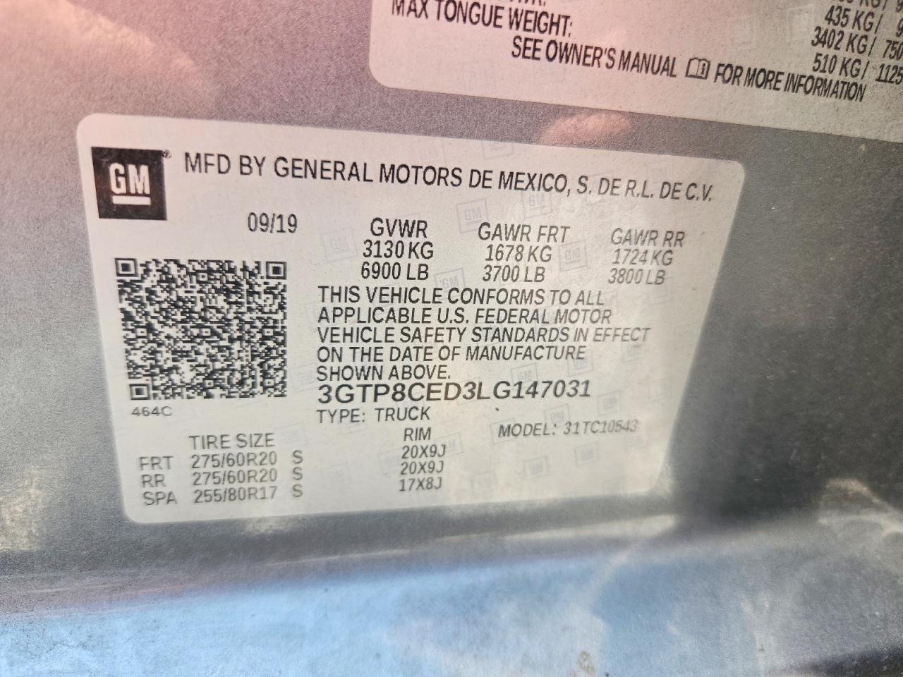 2020 Gmc Sierra C1500 Elevation Gray vin: 3GTP8CED3LG147031