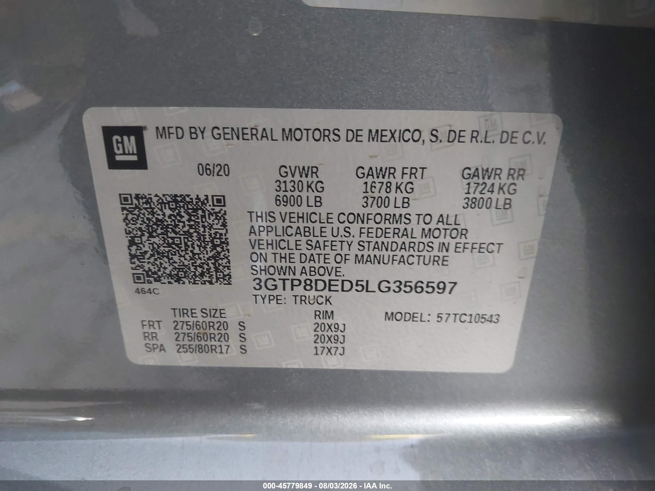 2020 Gmc Sierra 1500 2wd  Short Box Slt Серый vin: 3GTP8DED5LG356597