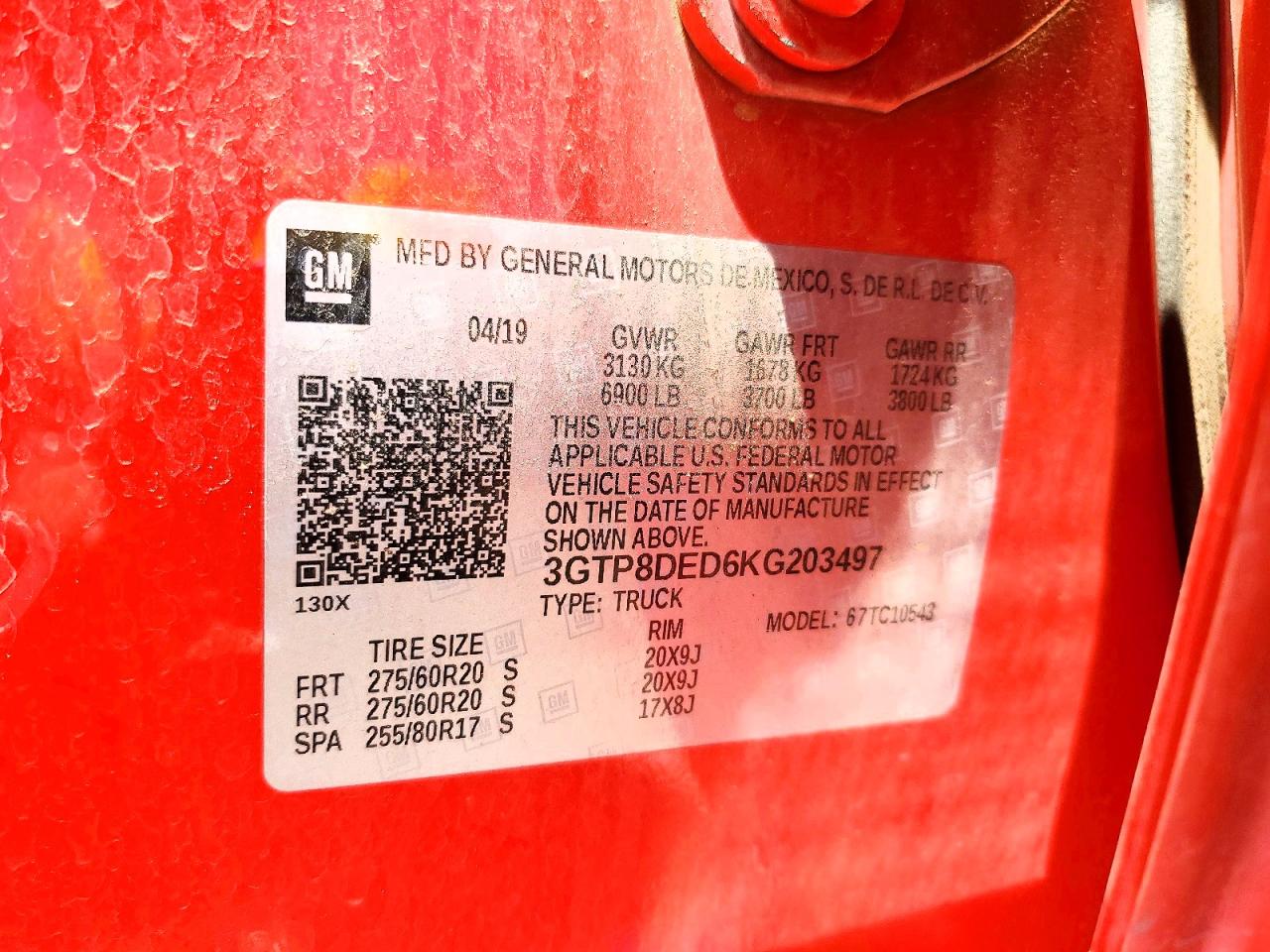 2019 Gmc Sierra C1500 Slt Red vin: 3GTP8DED6KG203497