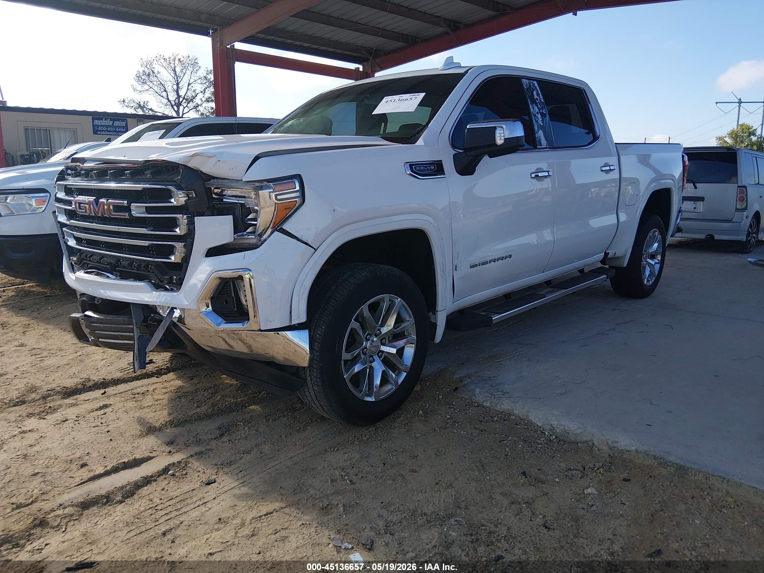 2019 Gmc Sierra 1500 Slt White vin: 3GTP8DED6KG263456