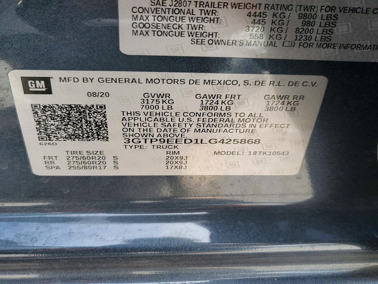 2020 Gmc Sierra K1500 At4 Blue vin: 3GTP9EED1LG425868