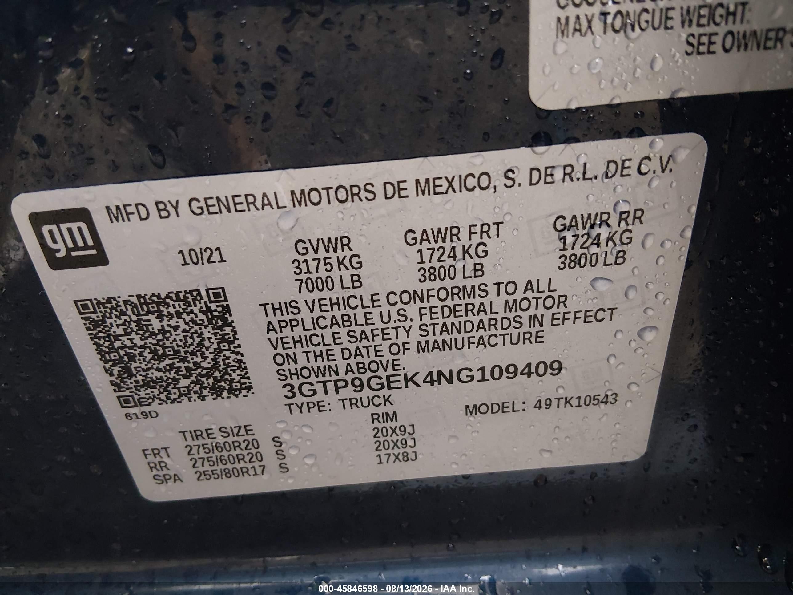 2022 Gmc Sierra 1500 Limited 4wd  Short Box Elevation With 3vl Blue vin: 3GTP9GEK4NG109409