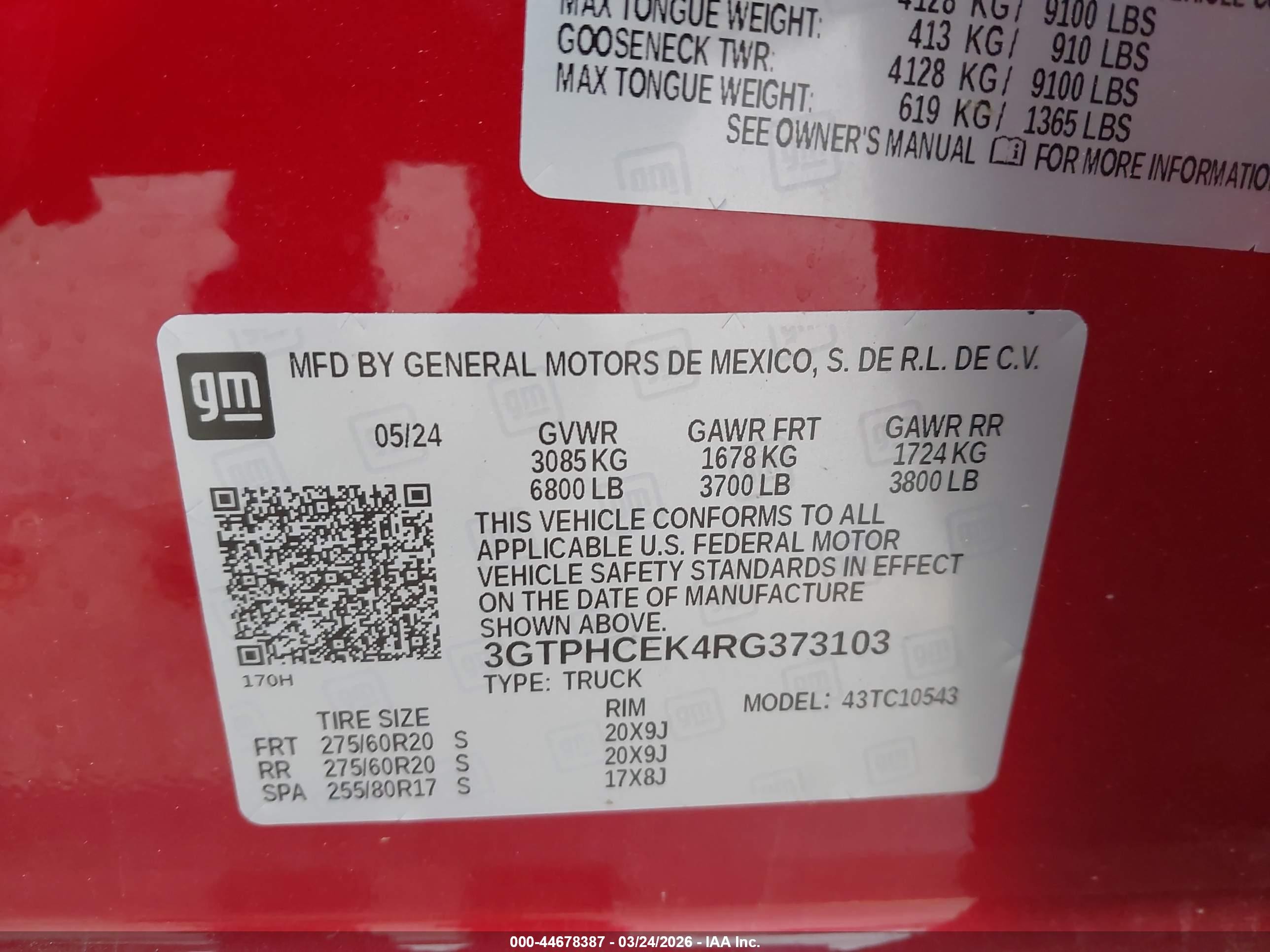 2024 Gmc Sierra 1500 2wd  Short Box Elevation Red vin: 3GTPHCEK4RG373103