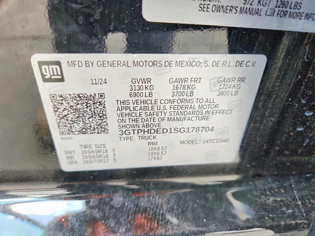 2025 Gmc Sierra C1500 Slt Black vin: 3GTPHDED1SG178704