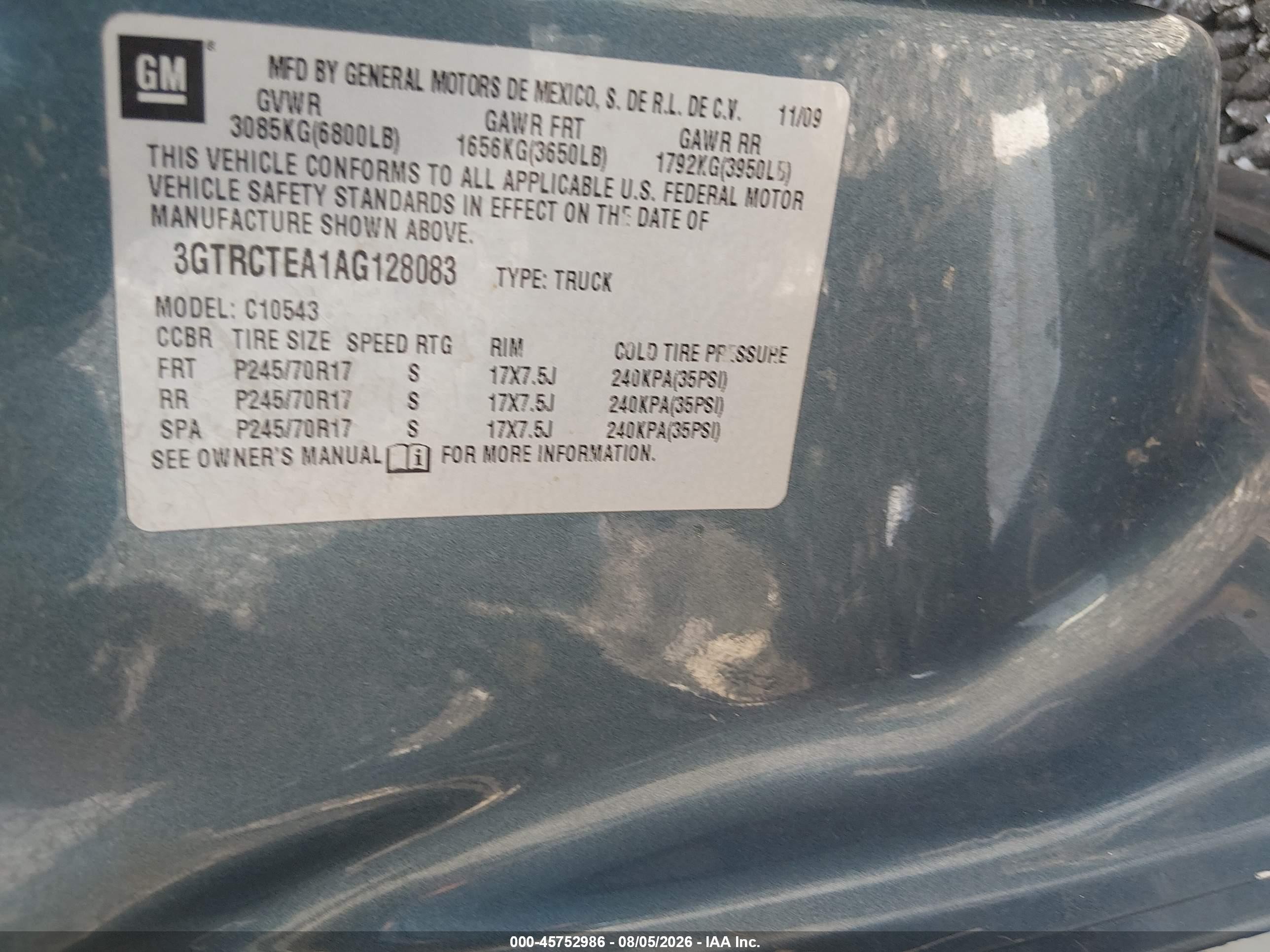 2010 Gmc Sierra 1500 Work Truck Blue vin: 3GTRCTEA1AG128083