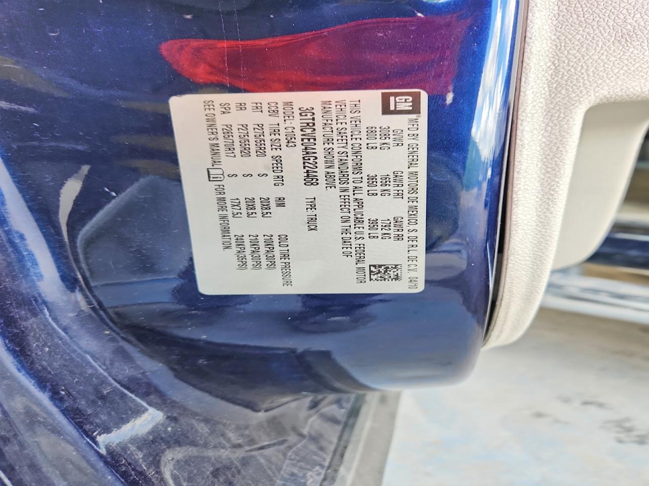 2010 Gmc Sierra C1500 Sle Blue vin: 3GTRCVE04AG224468