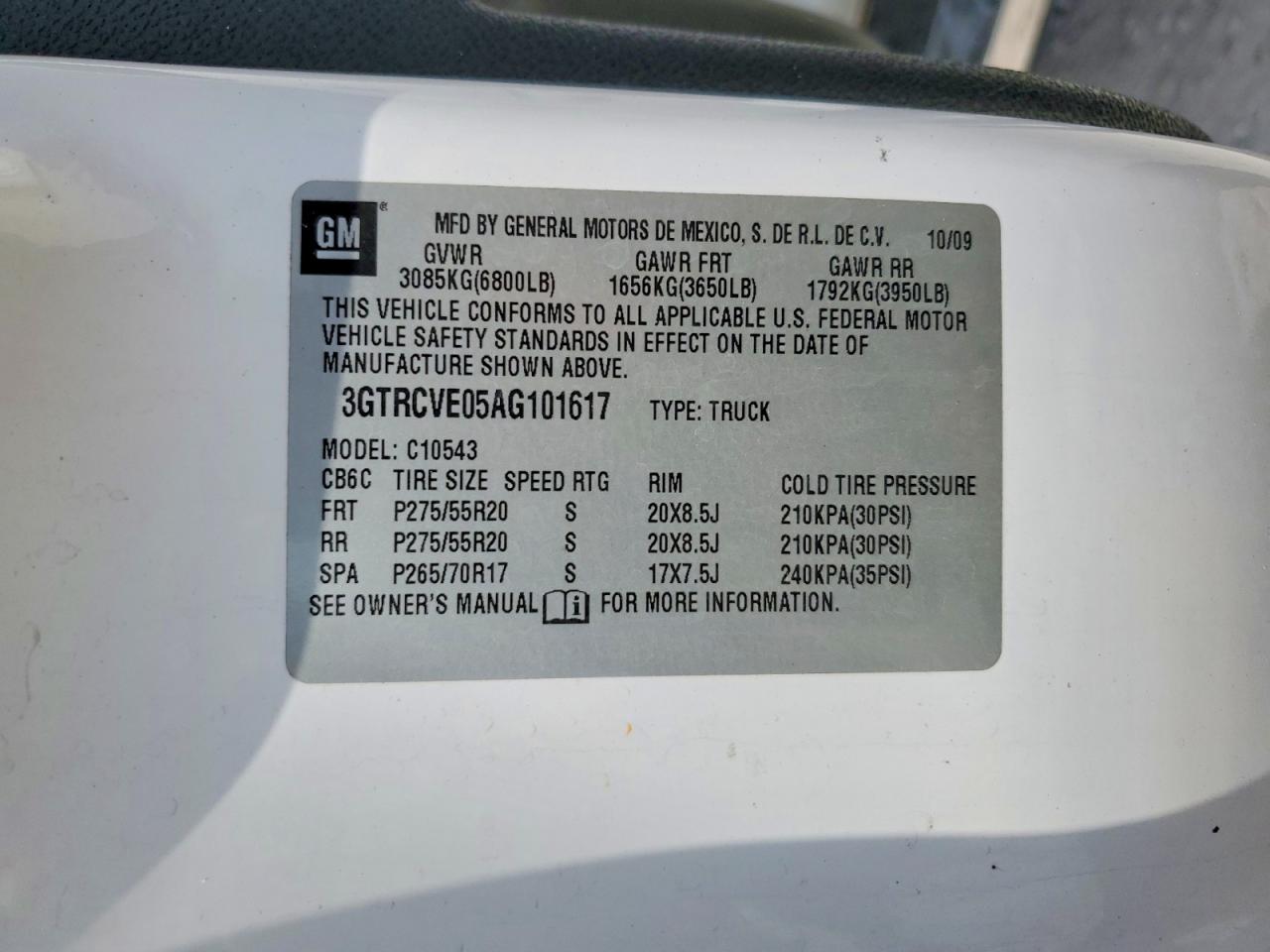 2010 Gmc Sierra C1500 Sle White vin: 3GTRCVE05AG101617