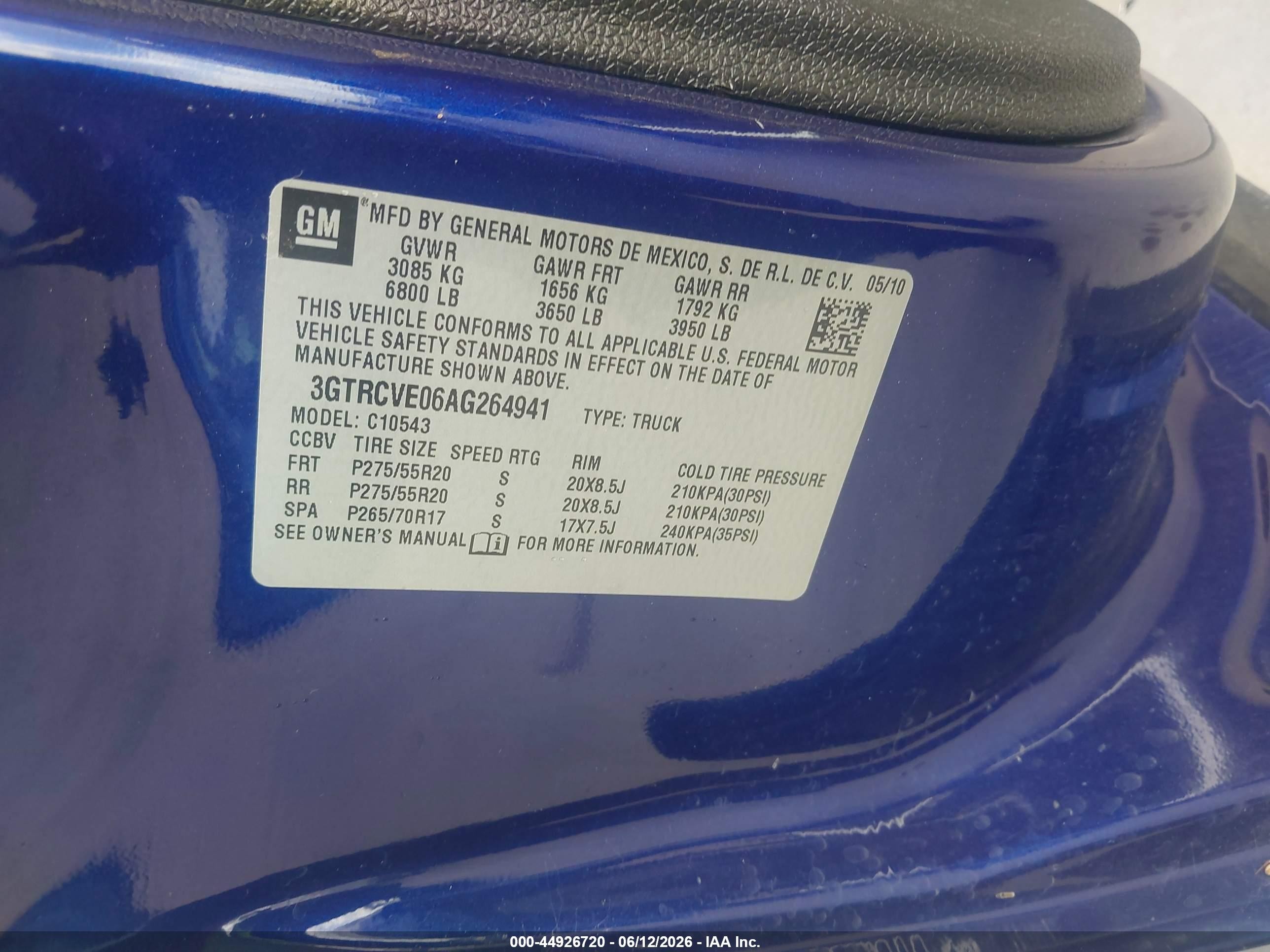 2010 Gmc Sierra 1500 Sle Blue vin: 3GTRCVE06AG264941