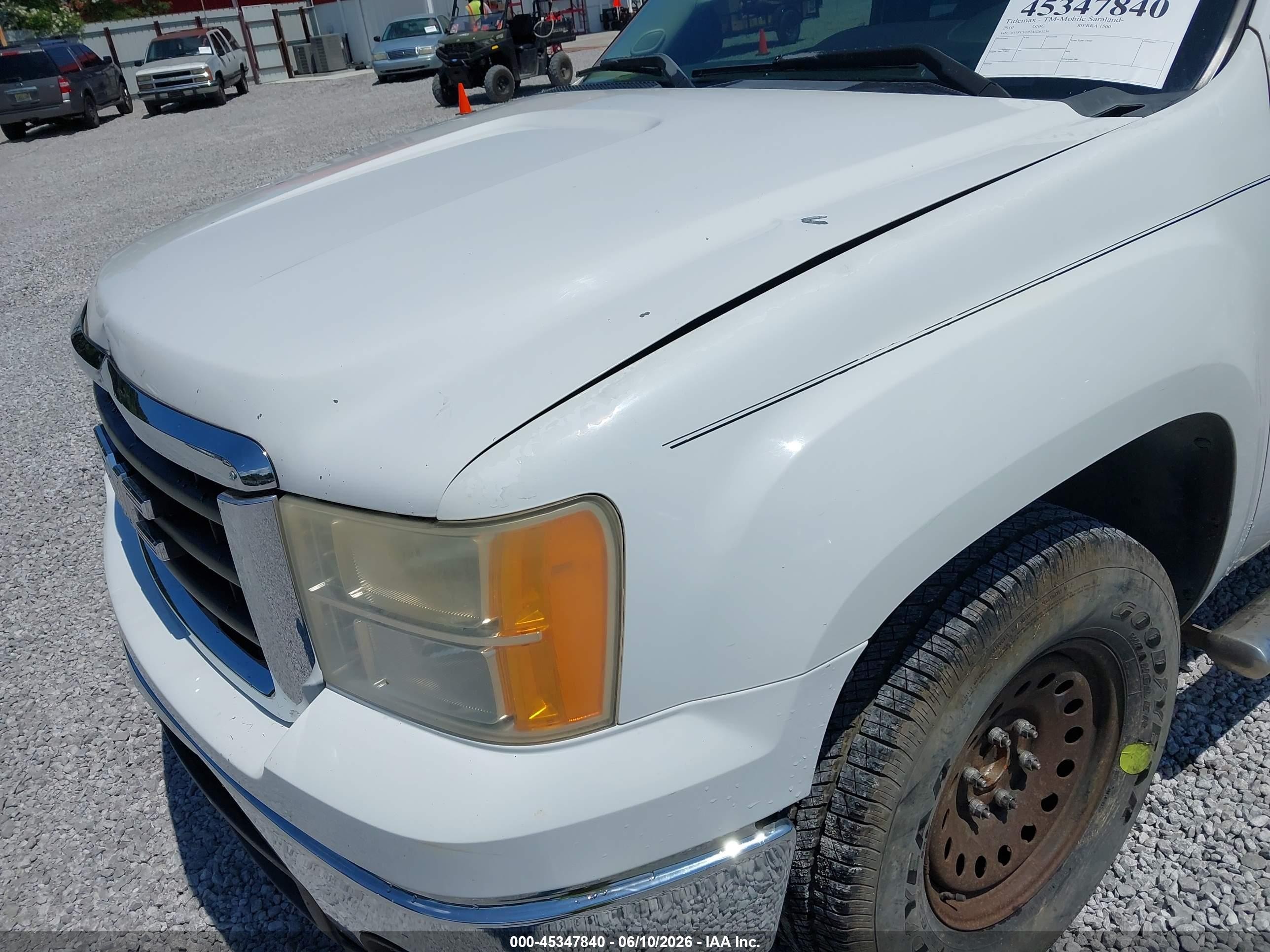 2010 Gmc Sierra 1500 Sle White vin: 3GTRCVE07AG265256