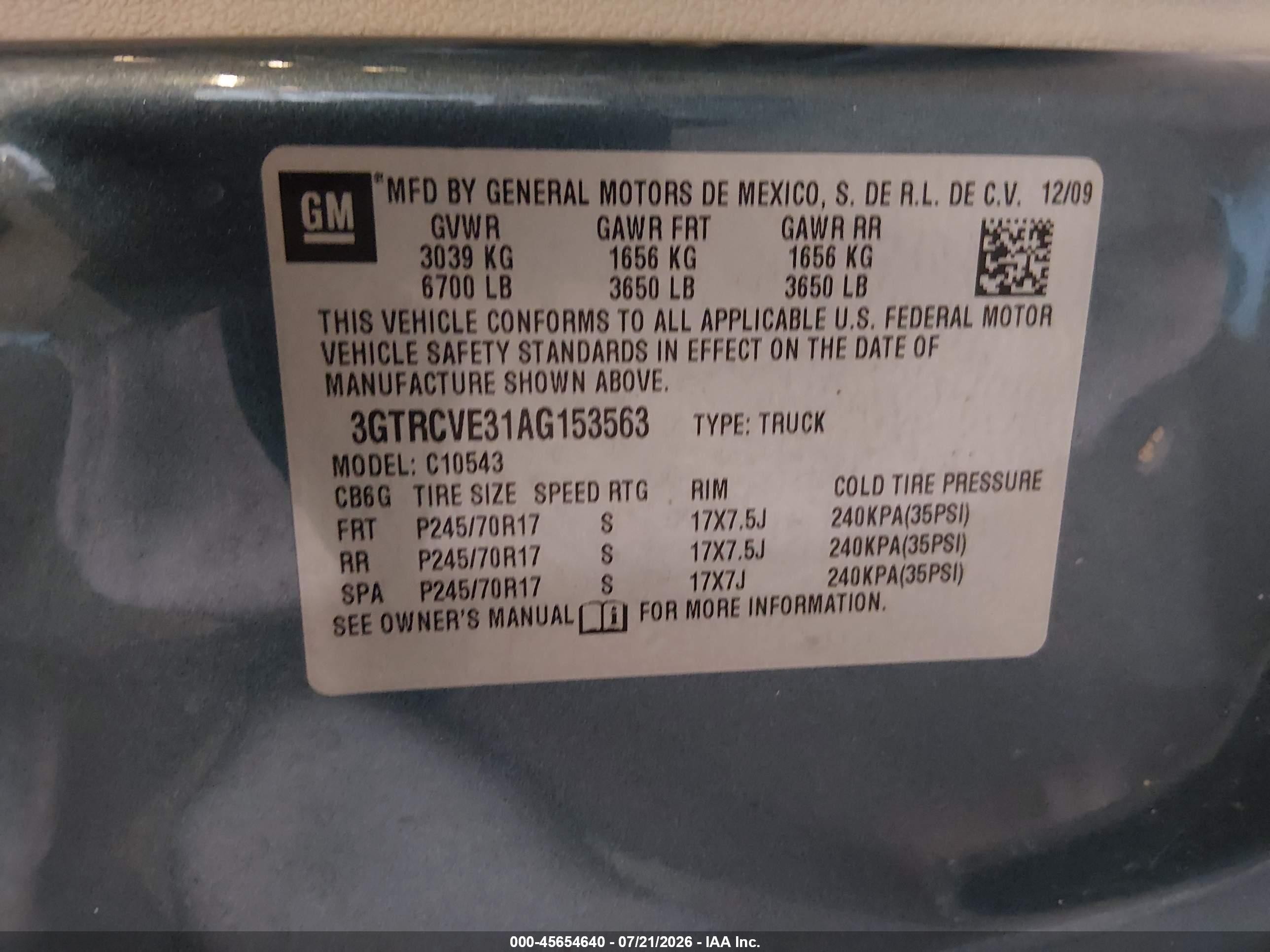 2010 Gmc Sierra 1500 Xtra Fuel Economy Blue vin: 3GTRCVE31AG153563