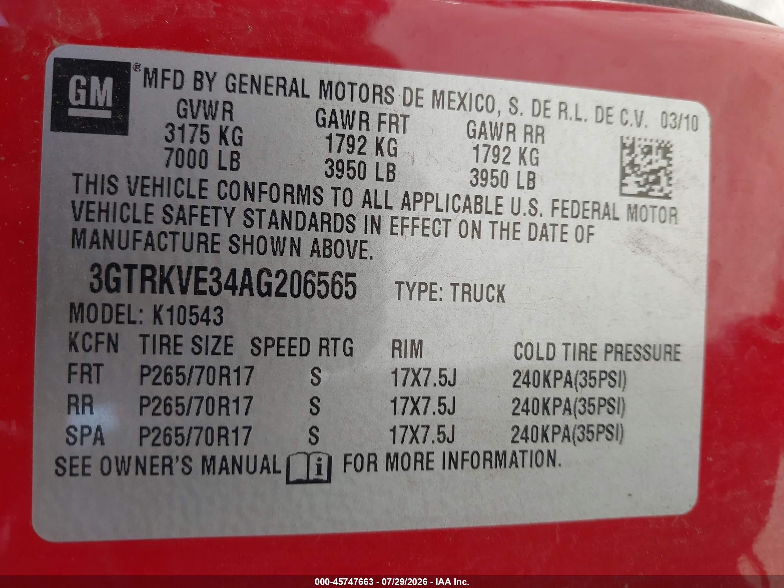 2010 Gmc Sierra 1500 Sle Red vin: 3GTRKVE34AG206565