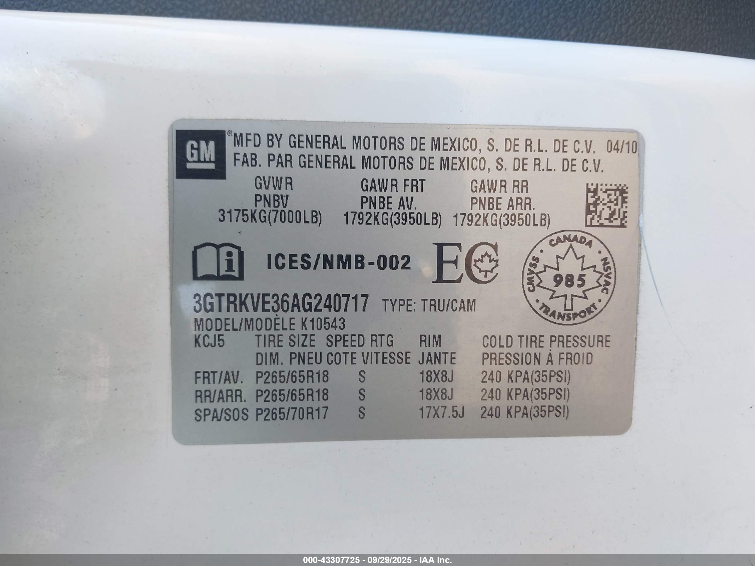 2010 Gmc Sierra 1500 Sle White vin: 3GTRKVE36AG240717