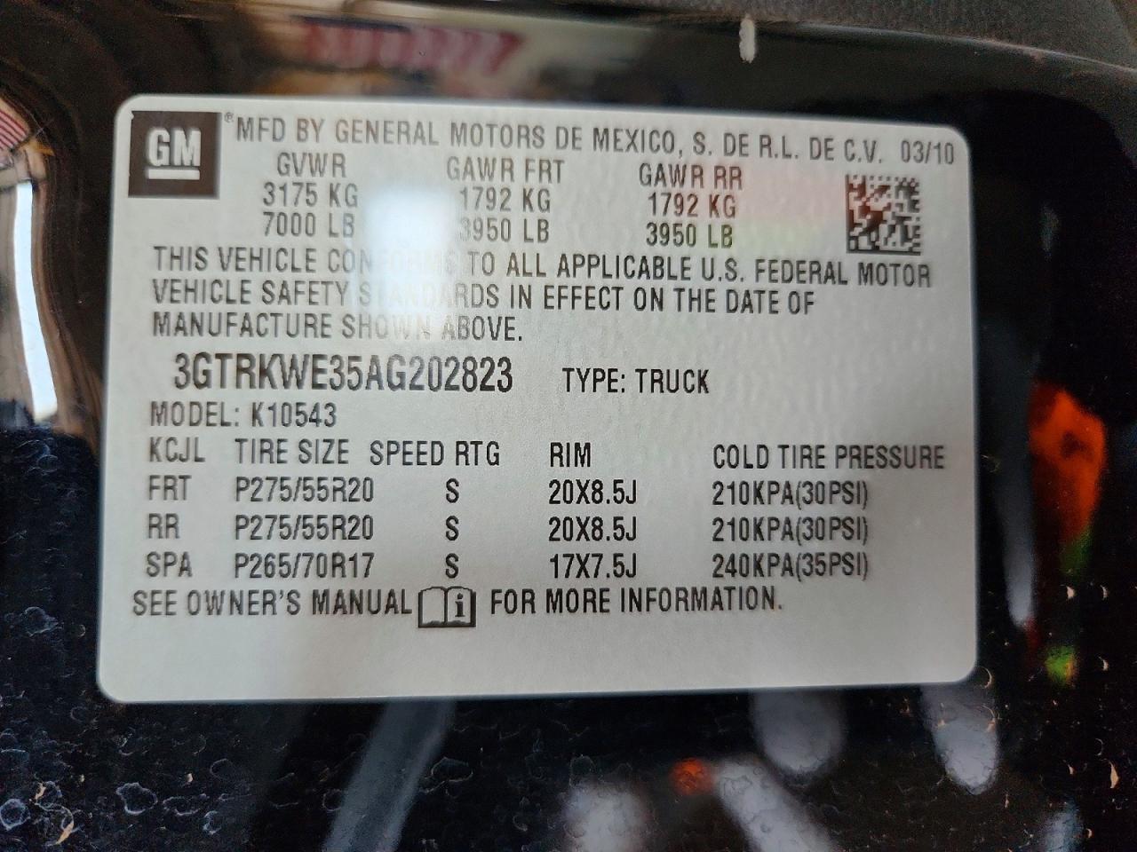 2010 Gmc Sierra K1500 Slt Black vin: 3GTRKWE35AG202823