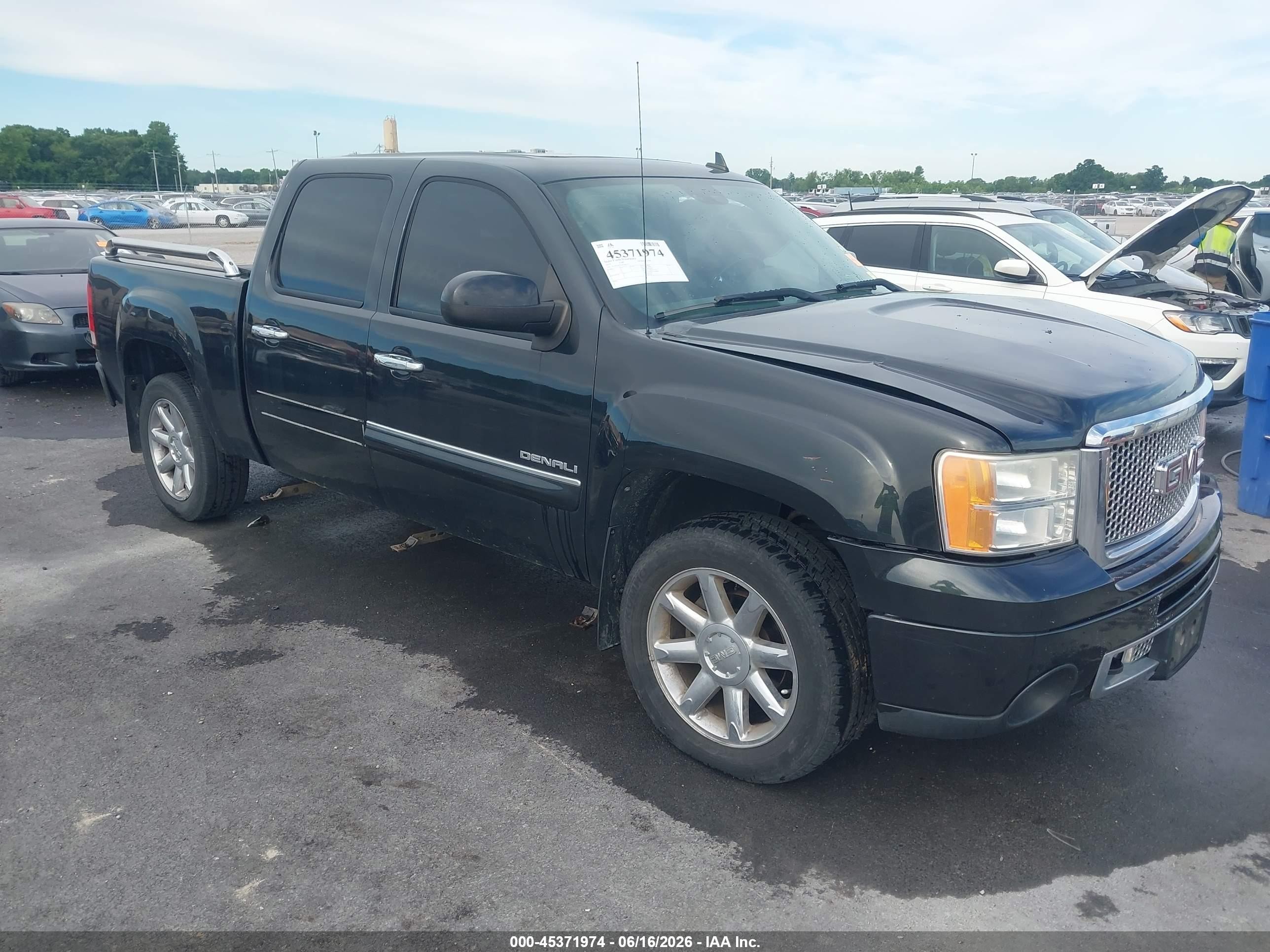 2010 Gmc Sierra 1500 Denali Black vin: 3GTRKXE21AG209135