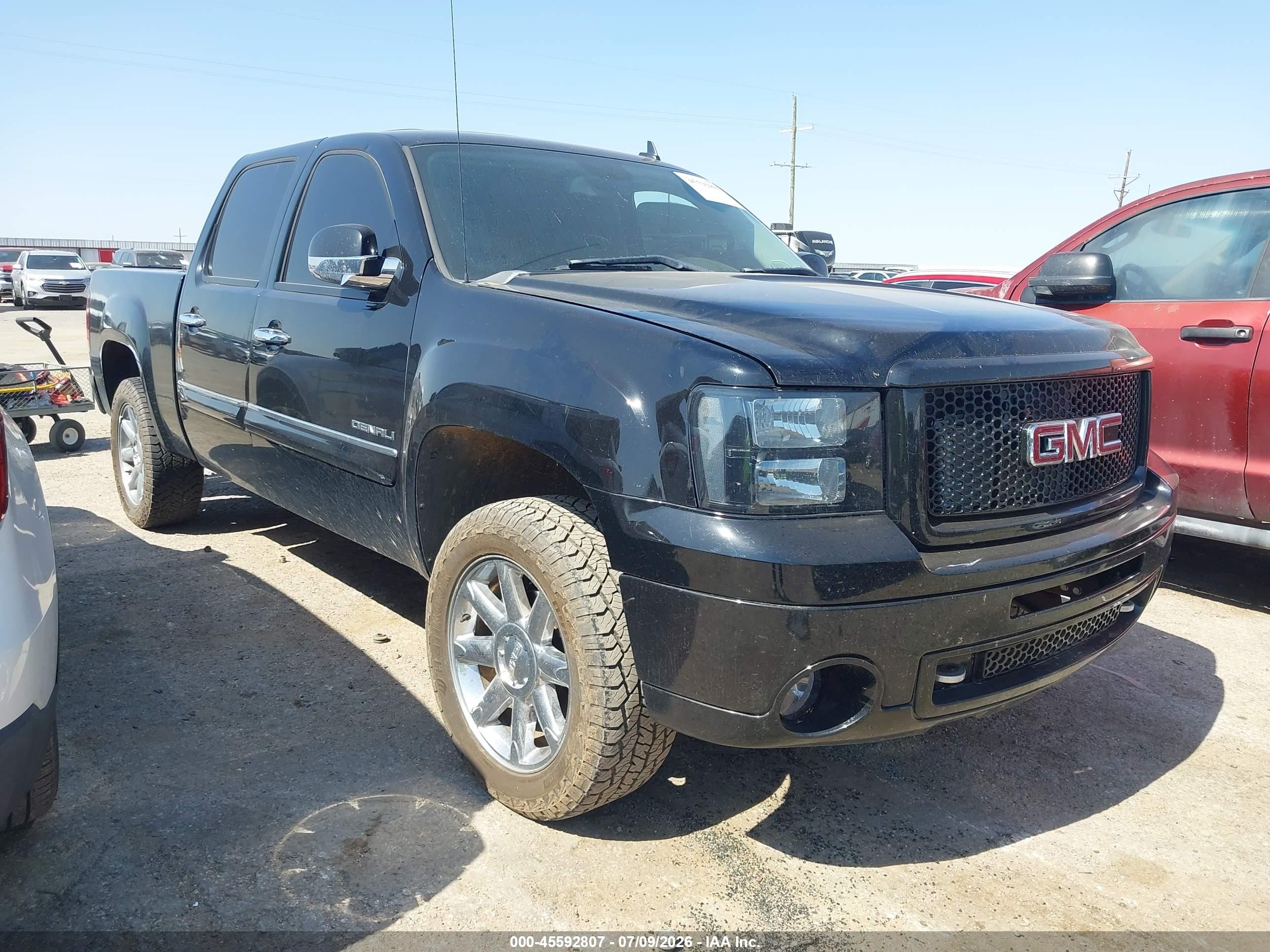 2010 Gmc Sierra 1500 Denali Black vin: 3GTRKXE29AG189166