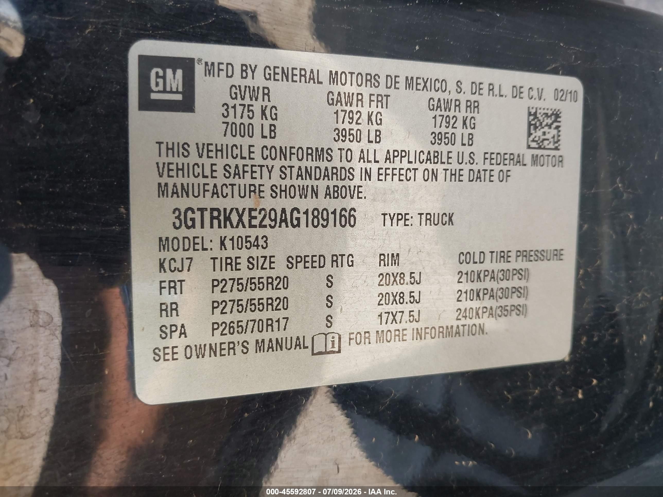 2010 Gmc Sierra 1500 Denali Black vin: 3GTRKXE29AG189166