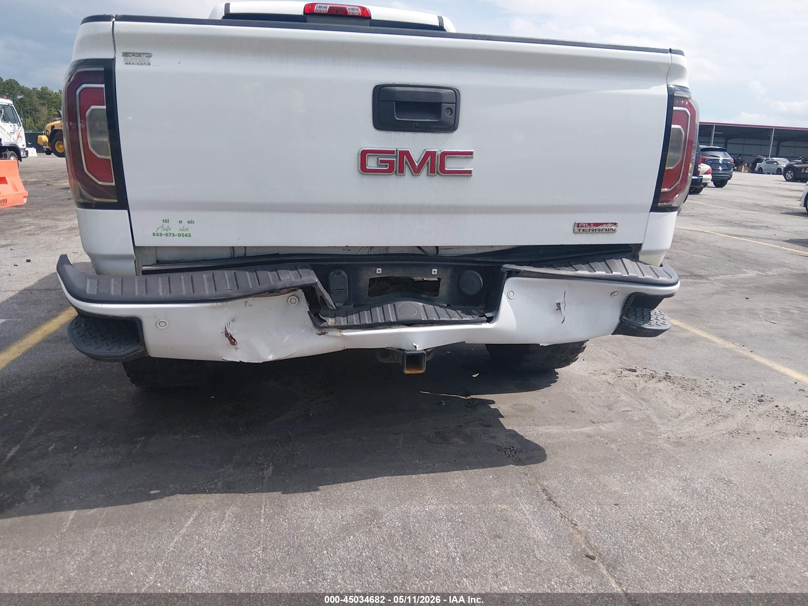 2016 Gmc Sierra 1500 Sle White vin: 3GTU2MEC9GG254527