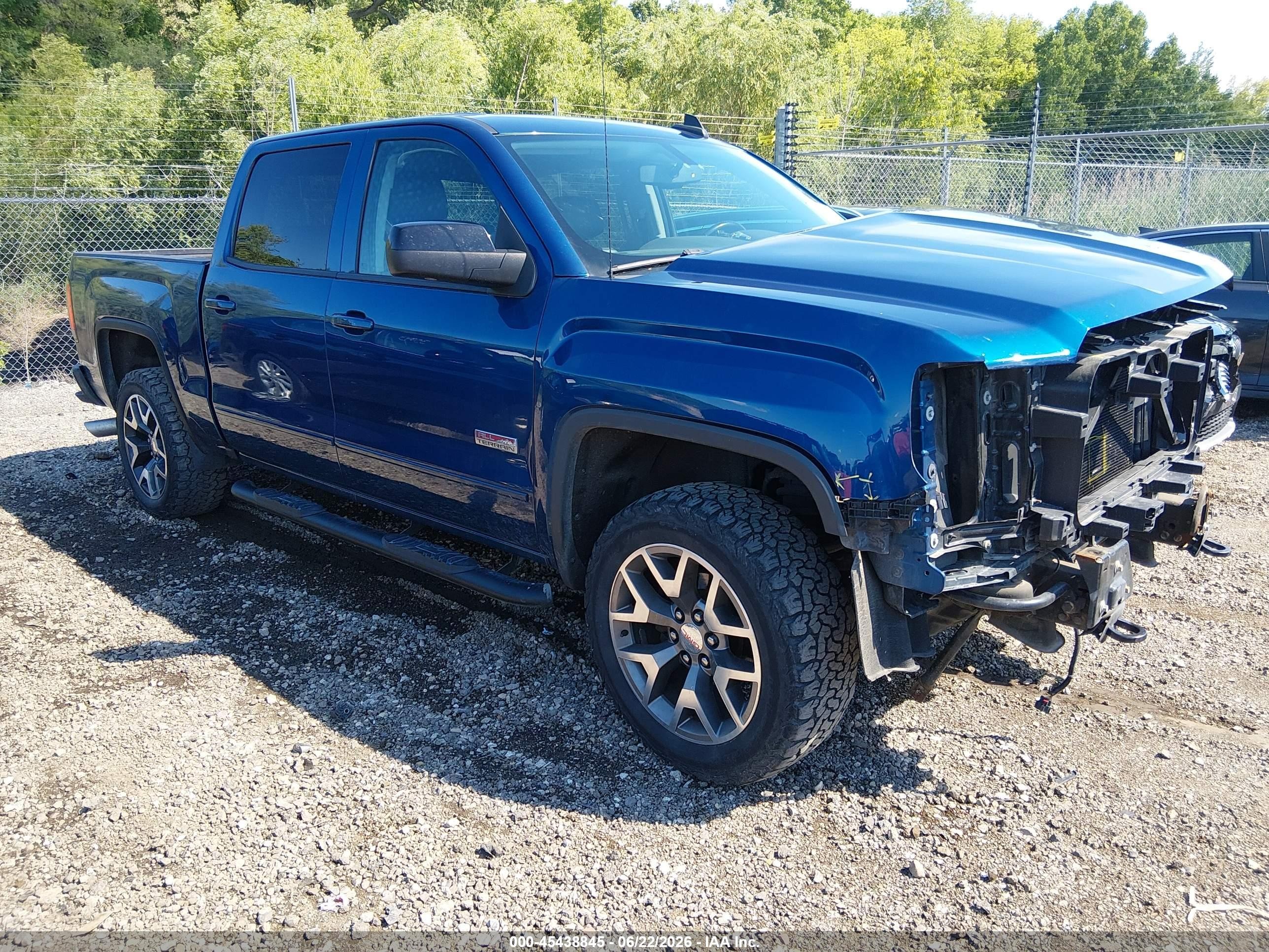 2017 Gmc Sierra 1500 Slt Blue vin: 3GTU2NEC4HG437955