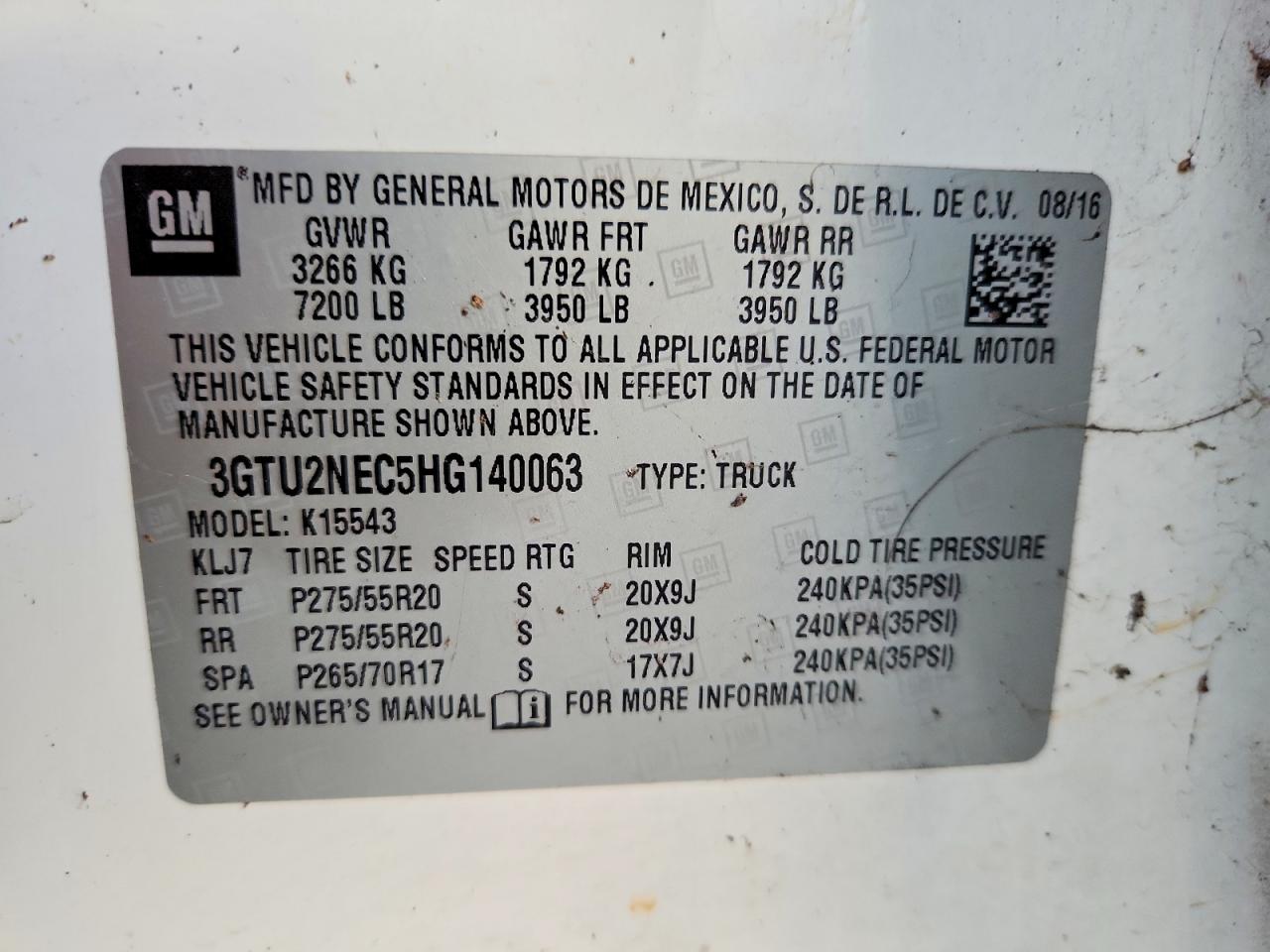 2017 Gmc Sierra K1500 Slt White vin: 3GTU2NEC5HG140063