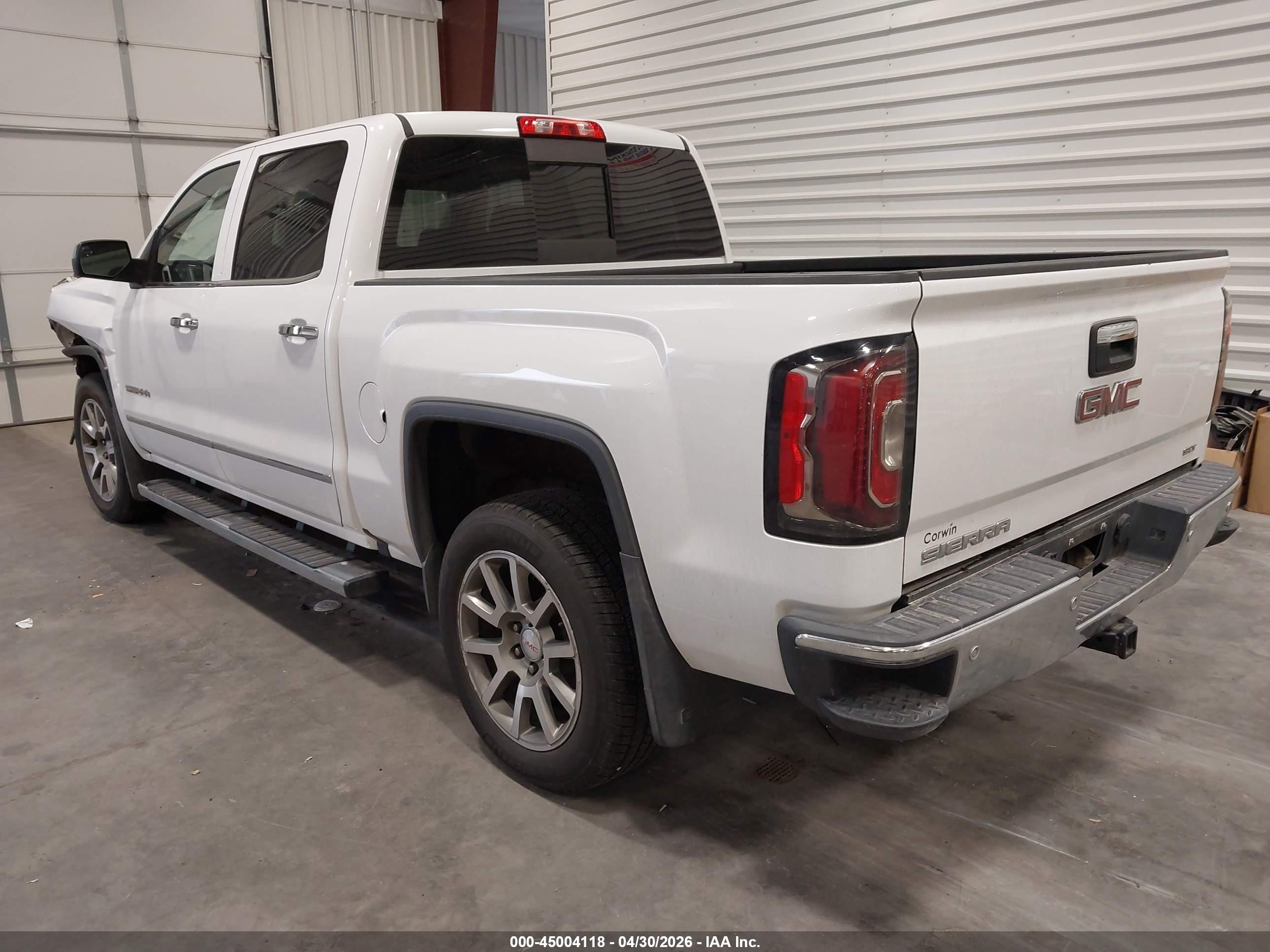 2016 Gmc Sierra 1500 Slt White vin: 3GTU2NEC7GG331319