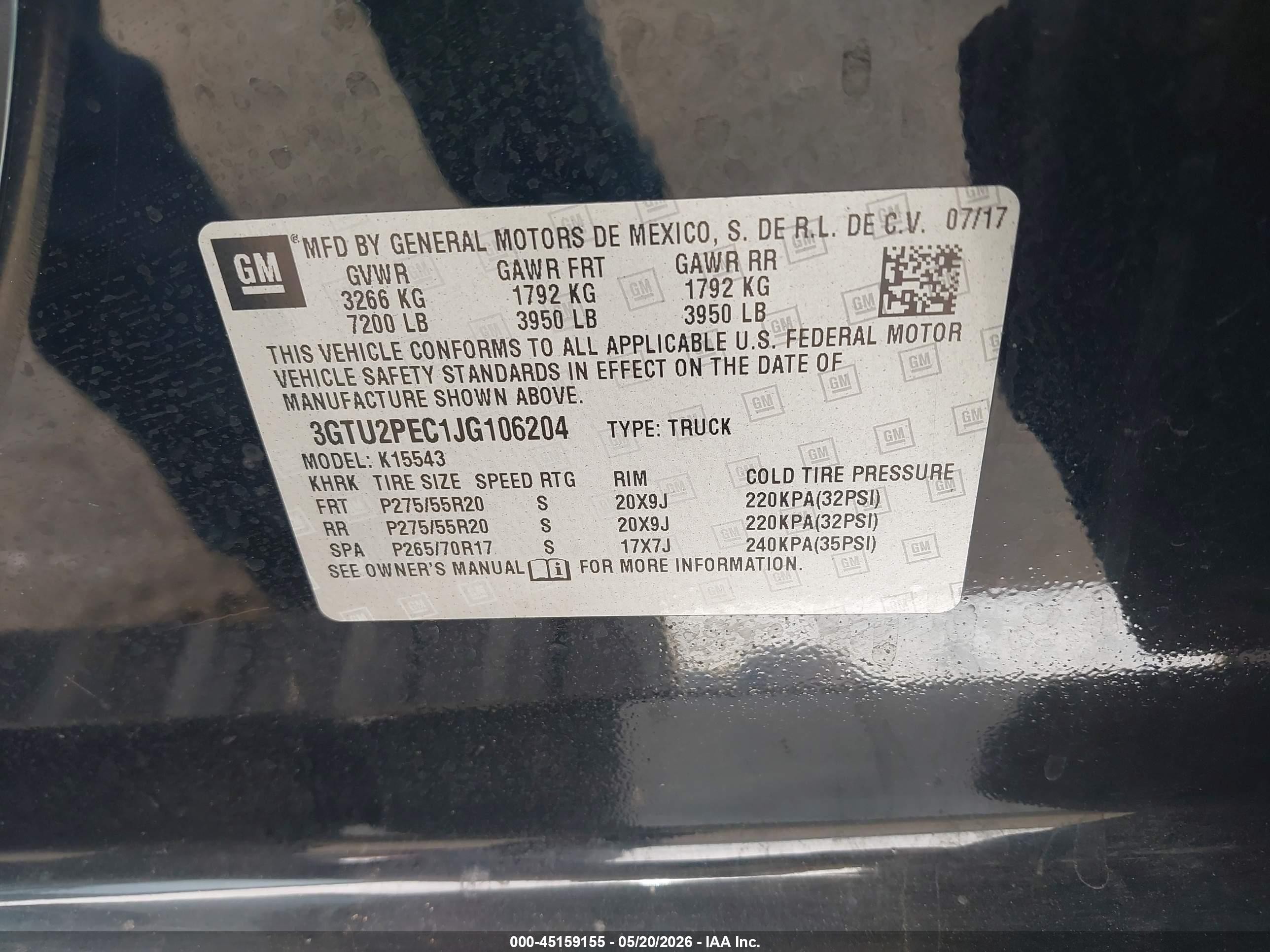 2018 Gmc Sierra 1500 Denali Black vin: 3GTU2PEC1JG106204