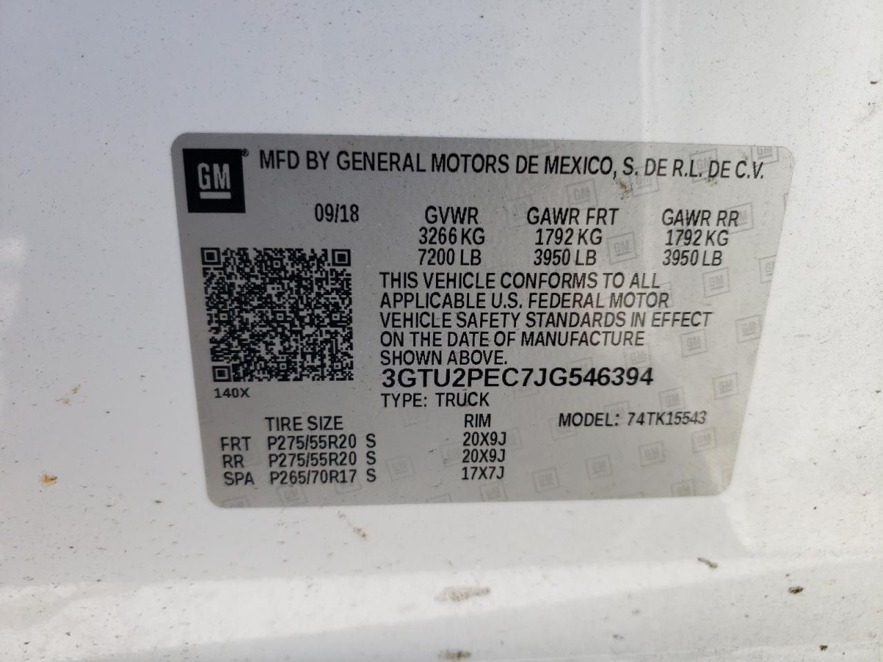 2018 Gmc Sierra K1500 Denali White vin: 3GTU2PEC7JG546394
