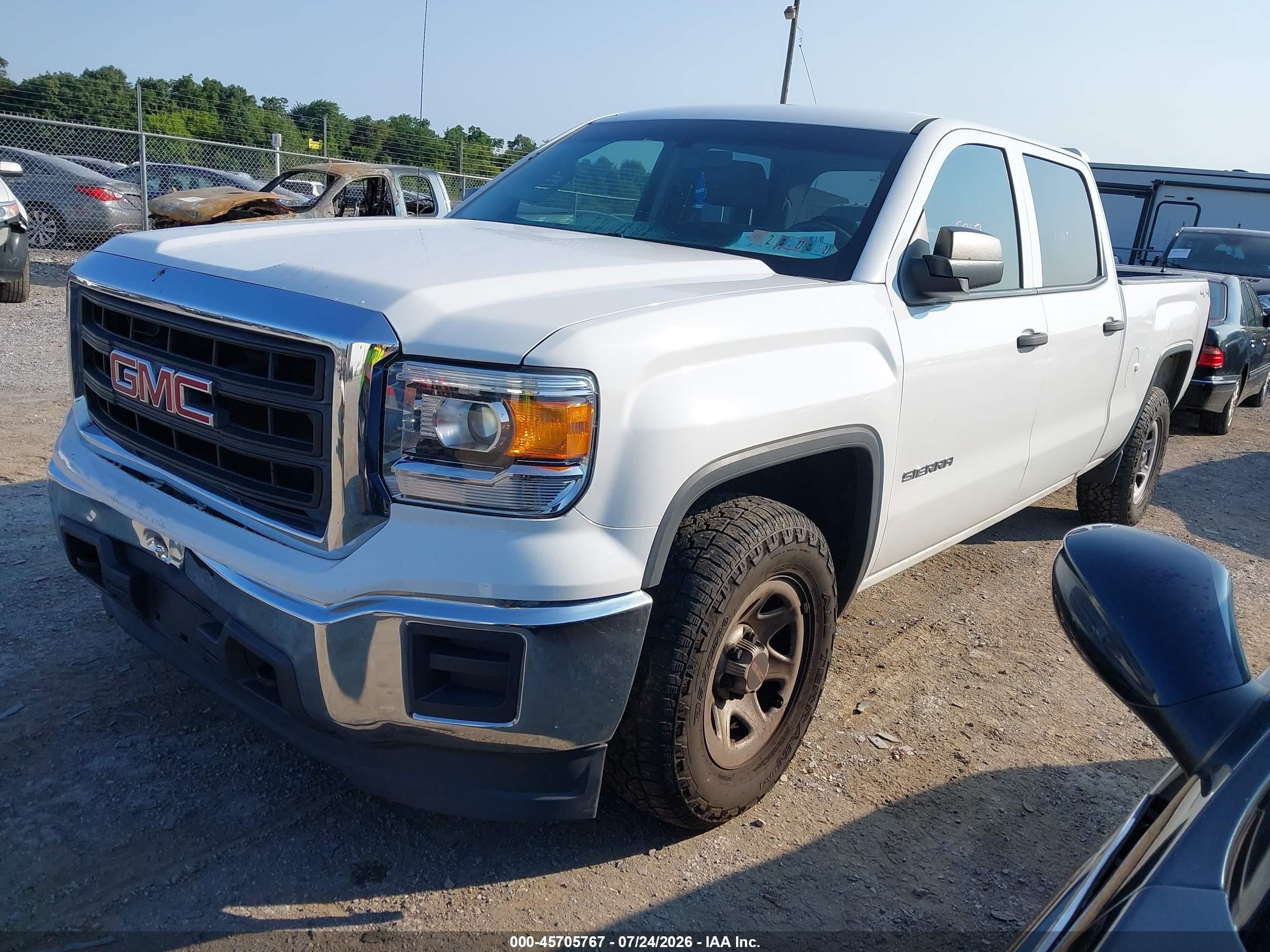 2014 Gmc Sierra 1500   White vin: 3GTU2TECXEG451455