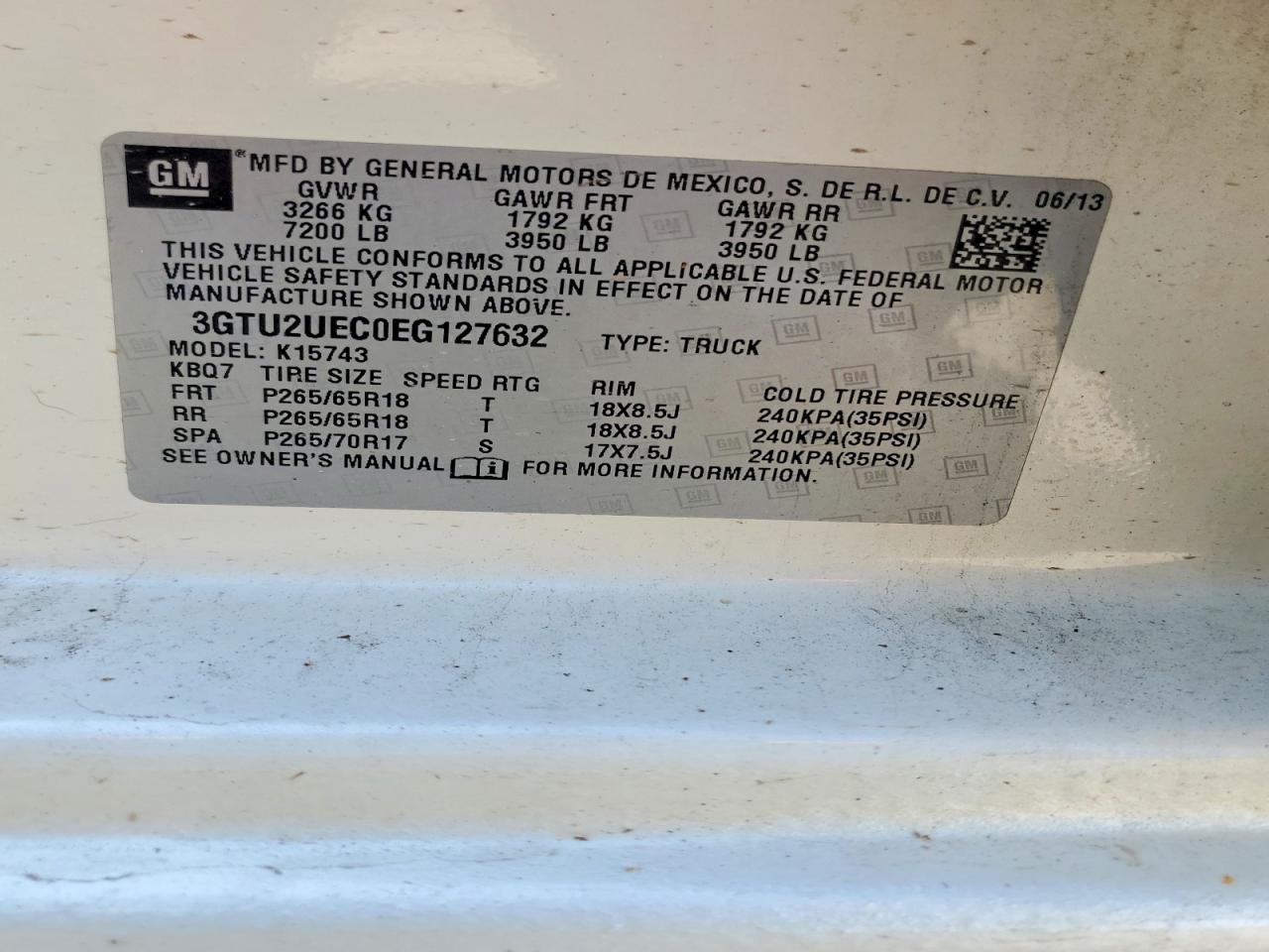 2014 Gmc Sierra K1500 Sle Белый vin: 3GTU2UEC0EG127632