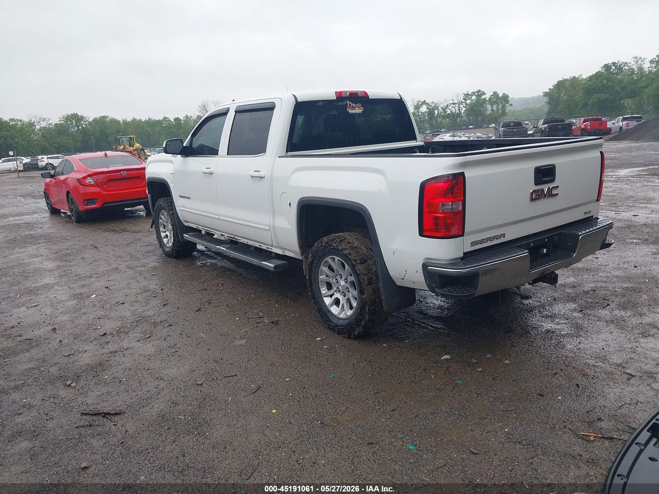 2014 Gmc Sierra 1500 Sle White vin: 3GTU2UEC0EG312117