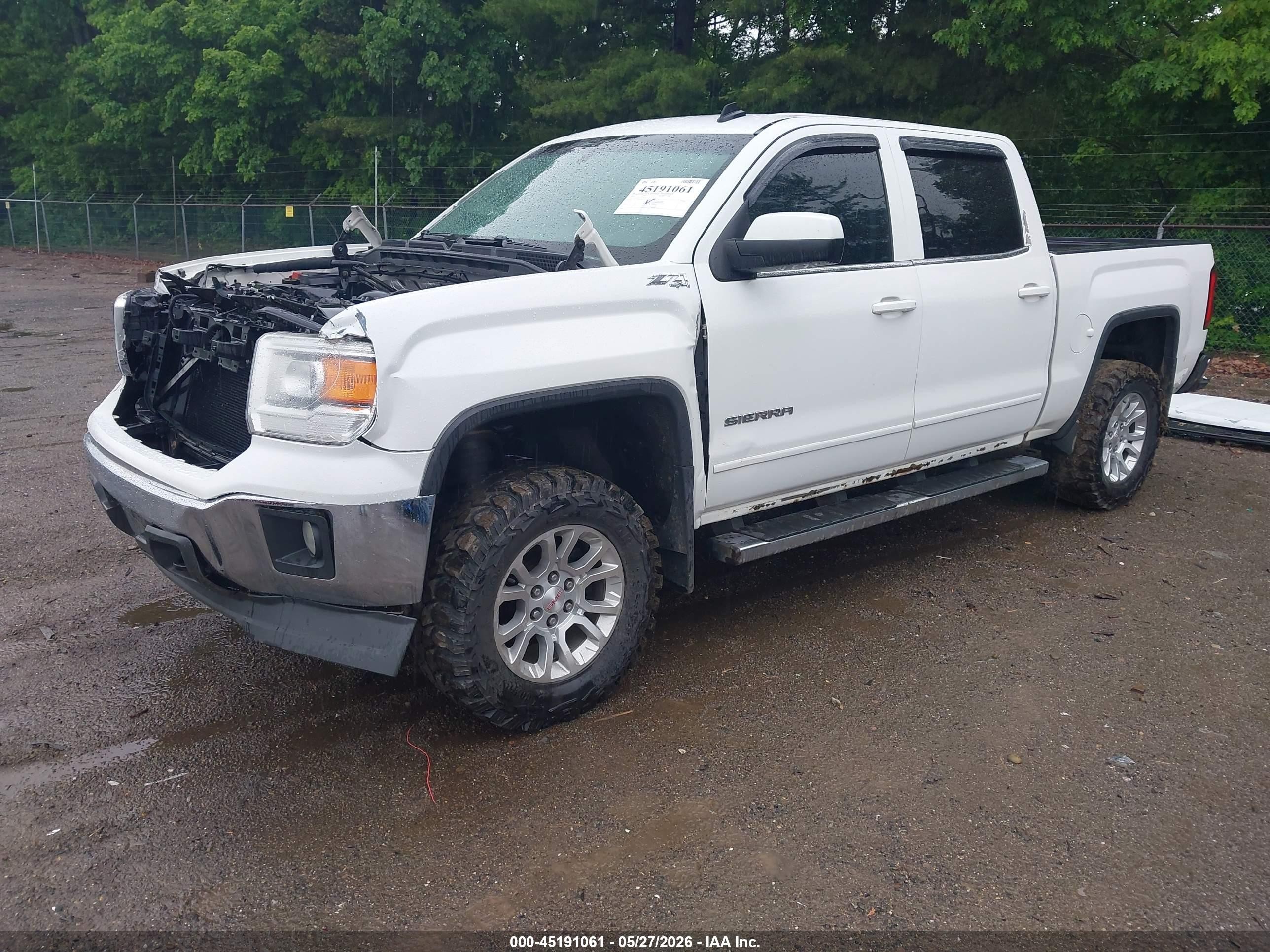 2014 Gmc Sierra 1500 Sle White vin: 3GTU2UEC0EG312117