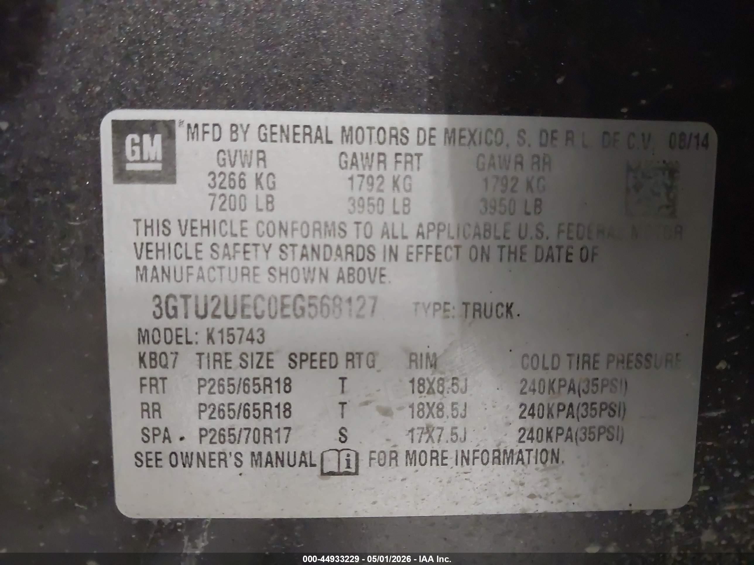 2014 Gmc Sierra 1500 Sle Black vin: 3GTU2UEC0EG568127