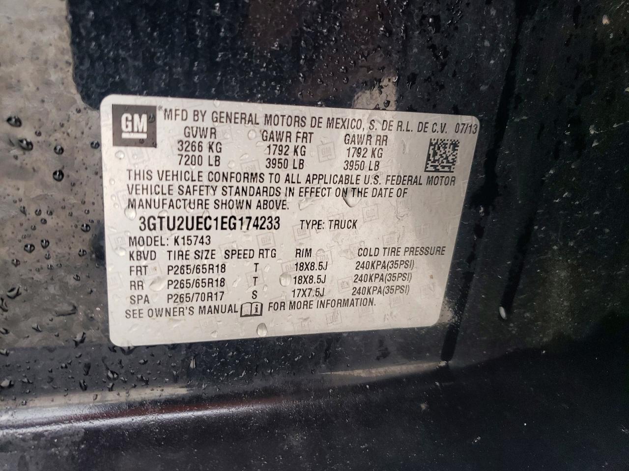 2014 Gmc Sierra K1500 Sle Black vin: 3GTU2UEC1EG174233