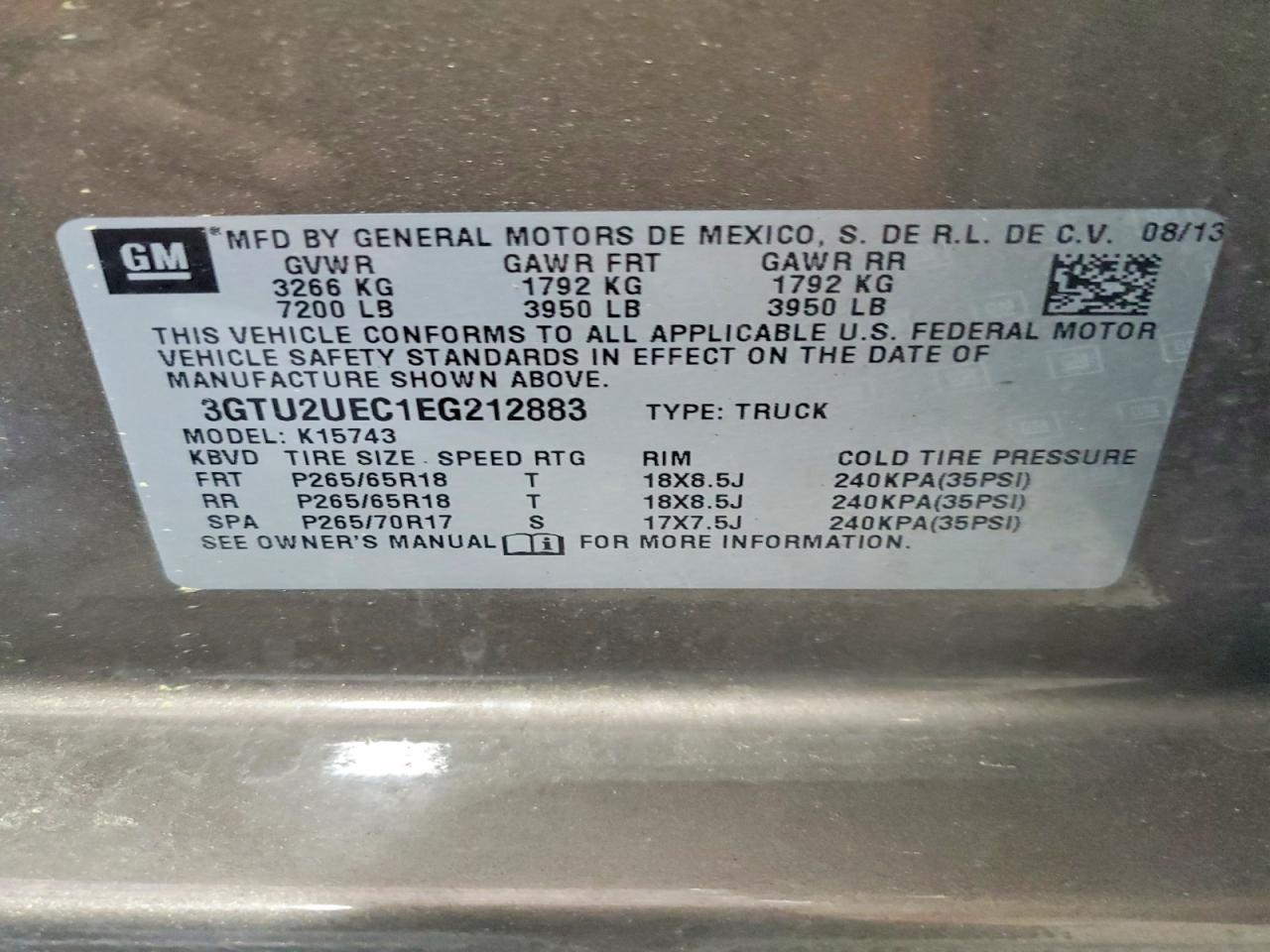 2014 Gmc Sierra K1500 Sle Коричневый vin: 3GTU2UEC1EG212883