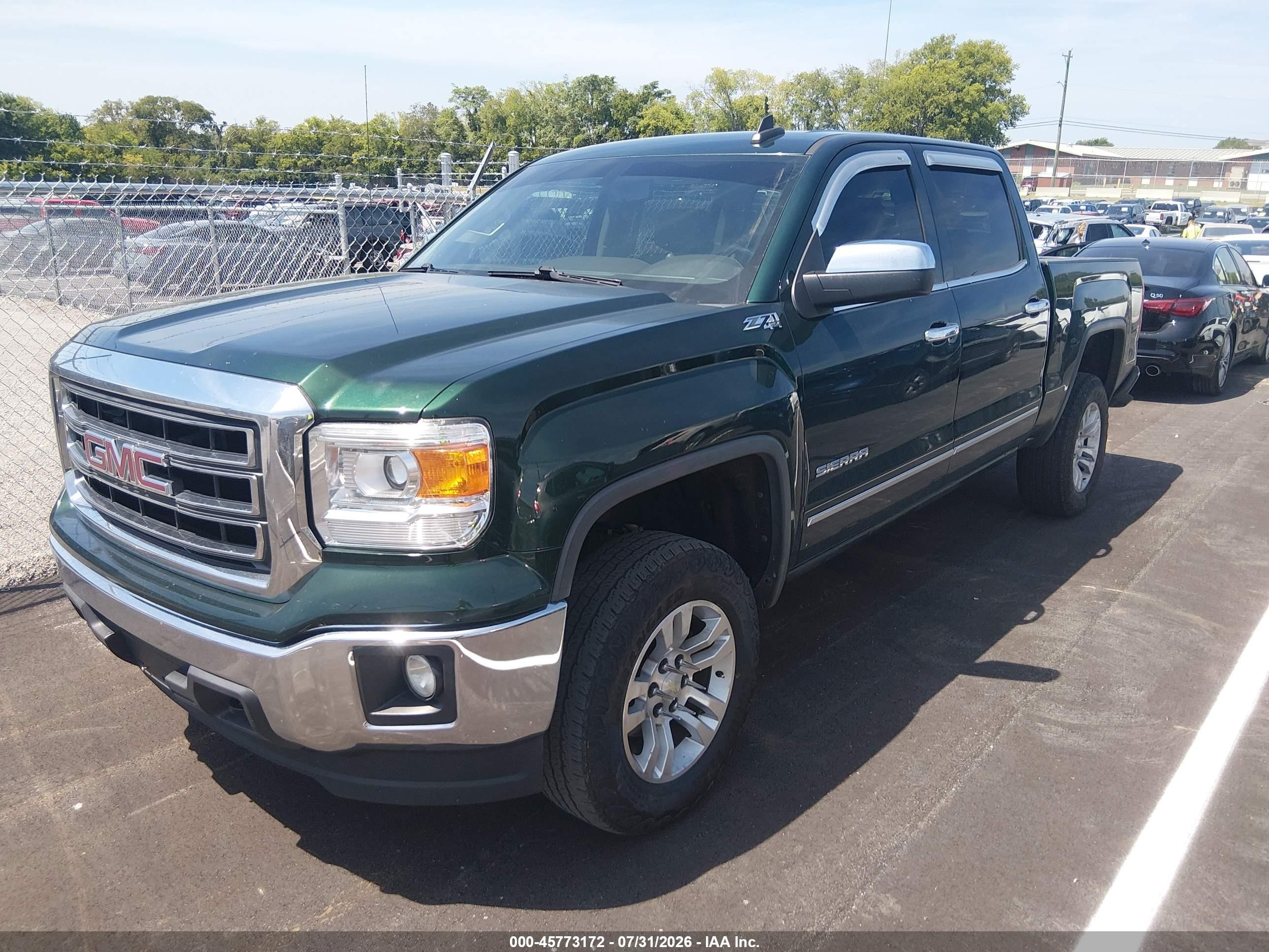 2015 Gmc Sierra 1500 Sle Green vin: 3GTU2UEC1FG394702