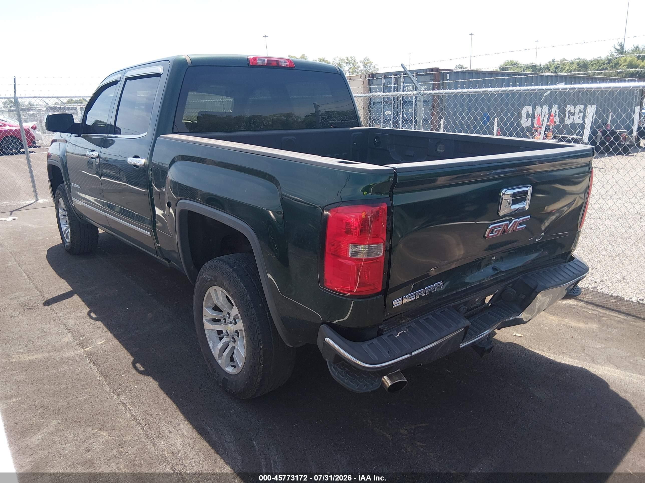 2015 Gmc Sierra 1500 Sle Green vin: 3GTU2UEC1FG394702