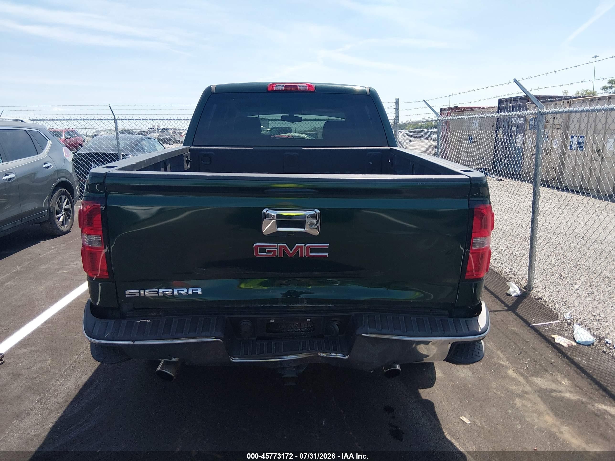 2015 Gmc Sierra 1500 Sle Green vin: 3GTU2UEC1FG394702