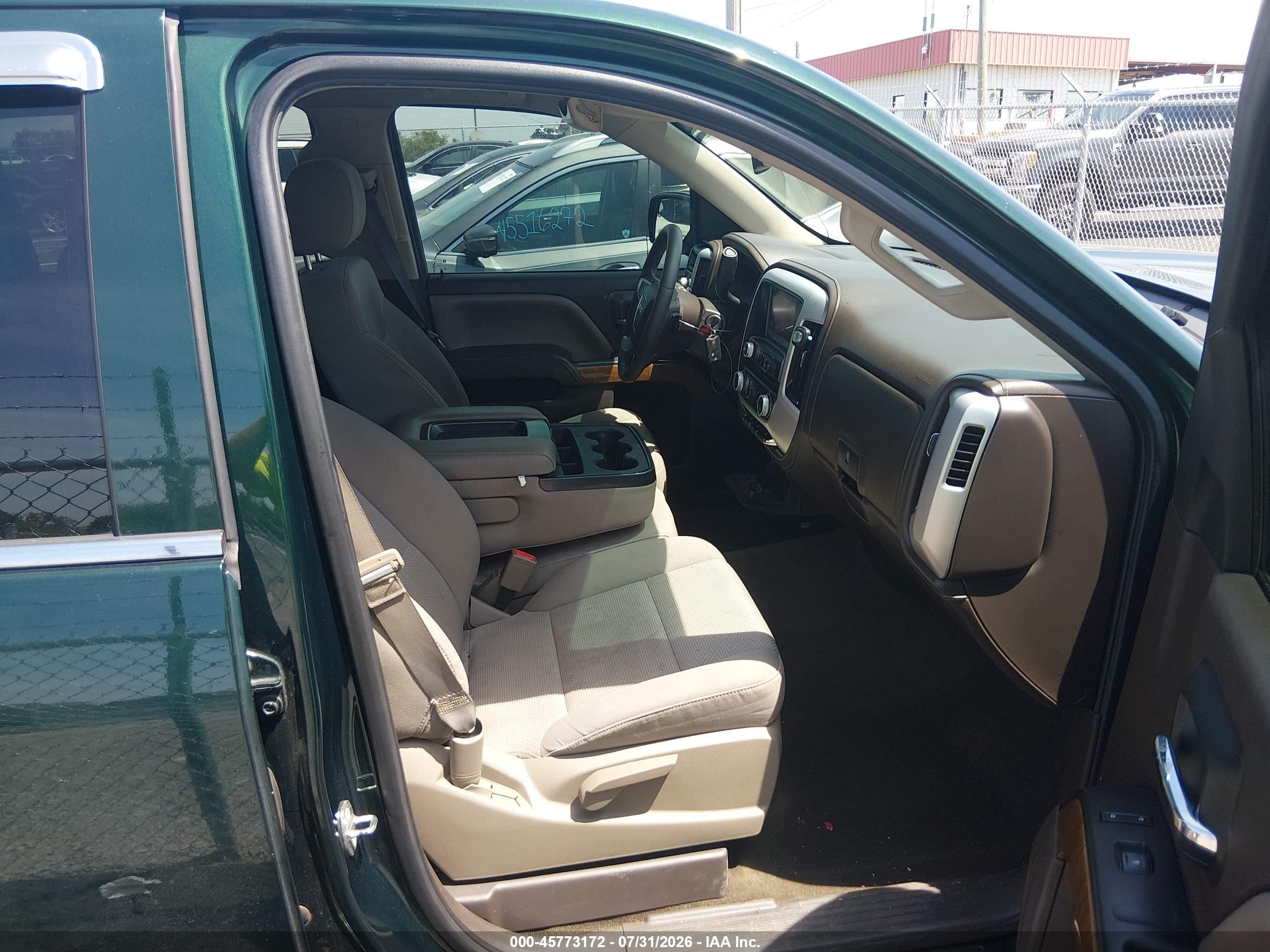 2015 Gmc Sierra 1500 Sle Green vin: 3GTU2UEC1FG394702