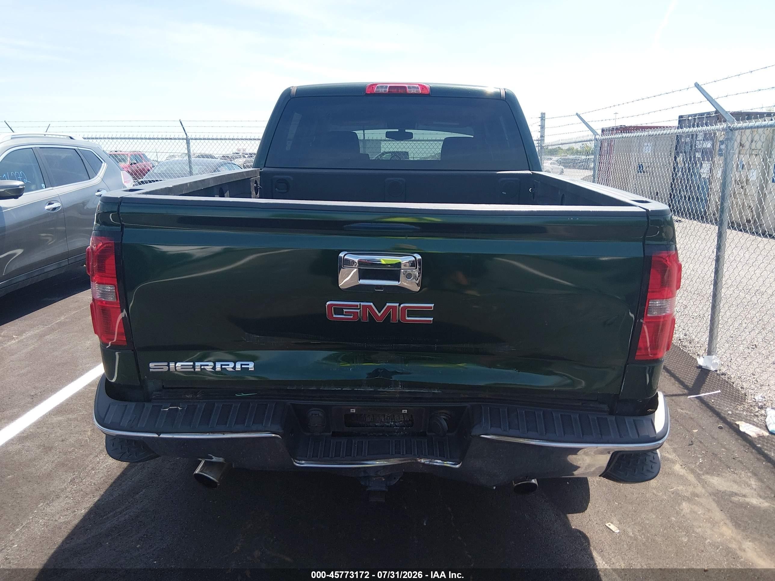 2015 Gmc Sierra 1500 Sle Green vin: 3GTU2UEC1FG394702