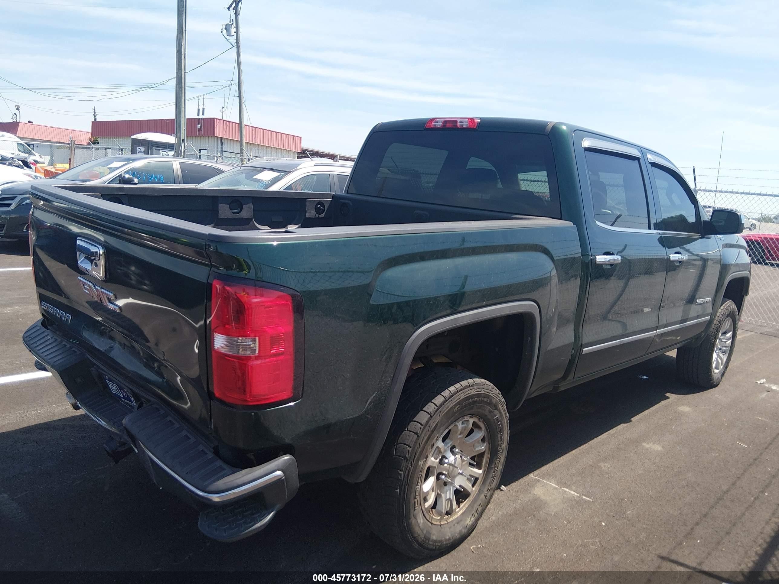 2015 Gmc Sierra 1500 Sle Green vin: 3GTU2UEC1FG394702