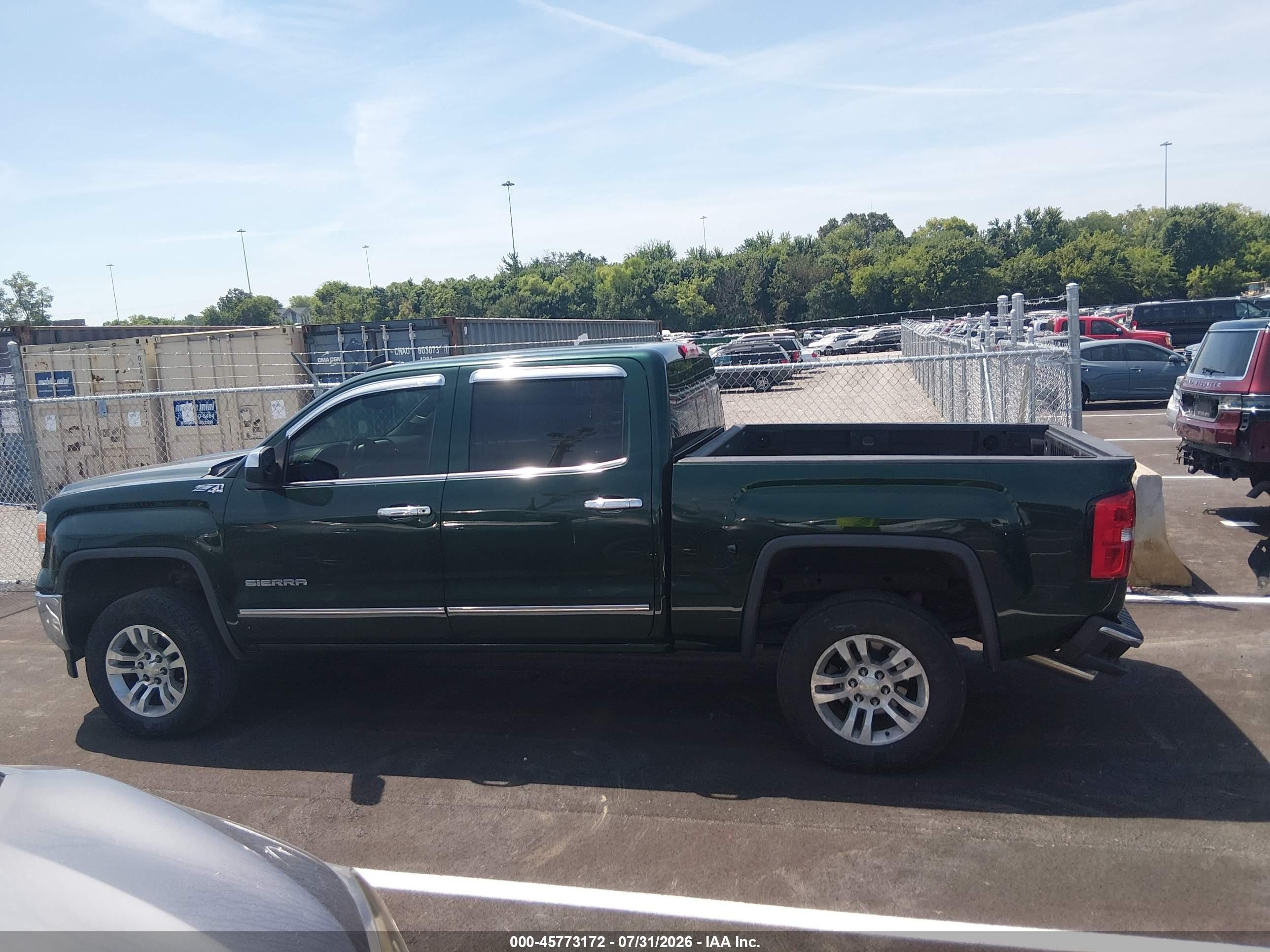 2015 Gmc Sierra 1500 Sle Green vin: 3GTU2UEC1FG394702