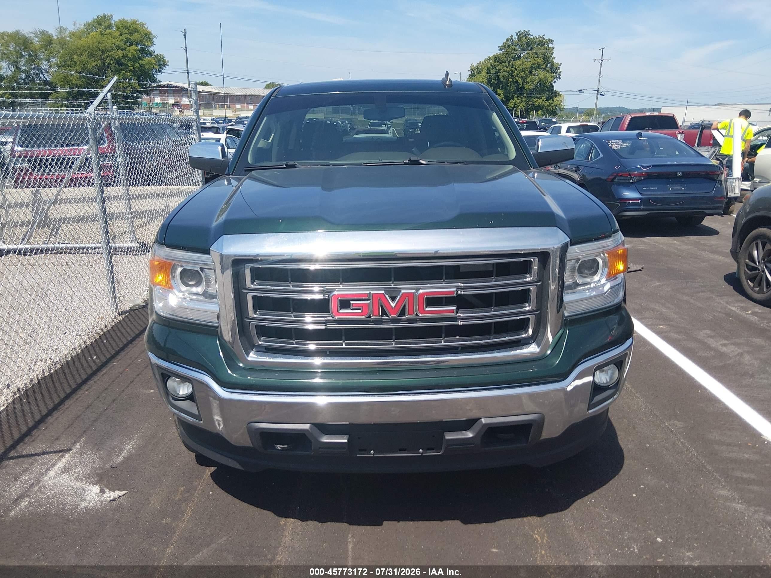 2015 Gmc Sierra 1500 Sle Green vin: 3GTU2UEC1FG394702