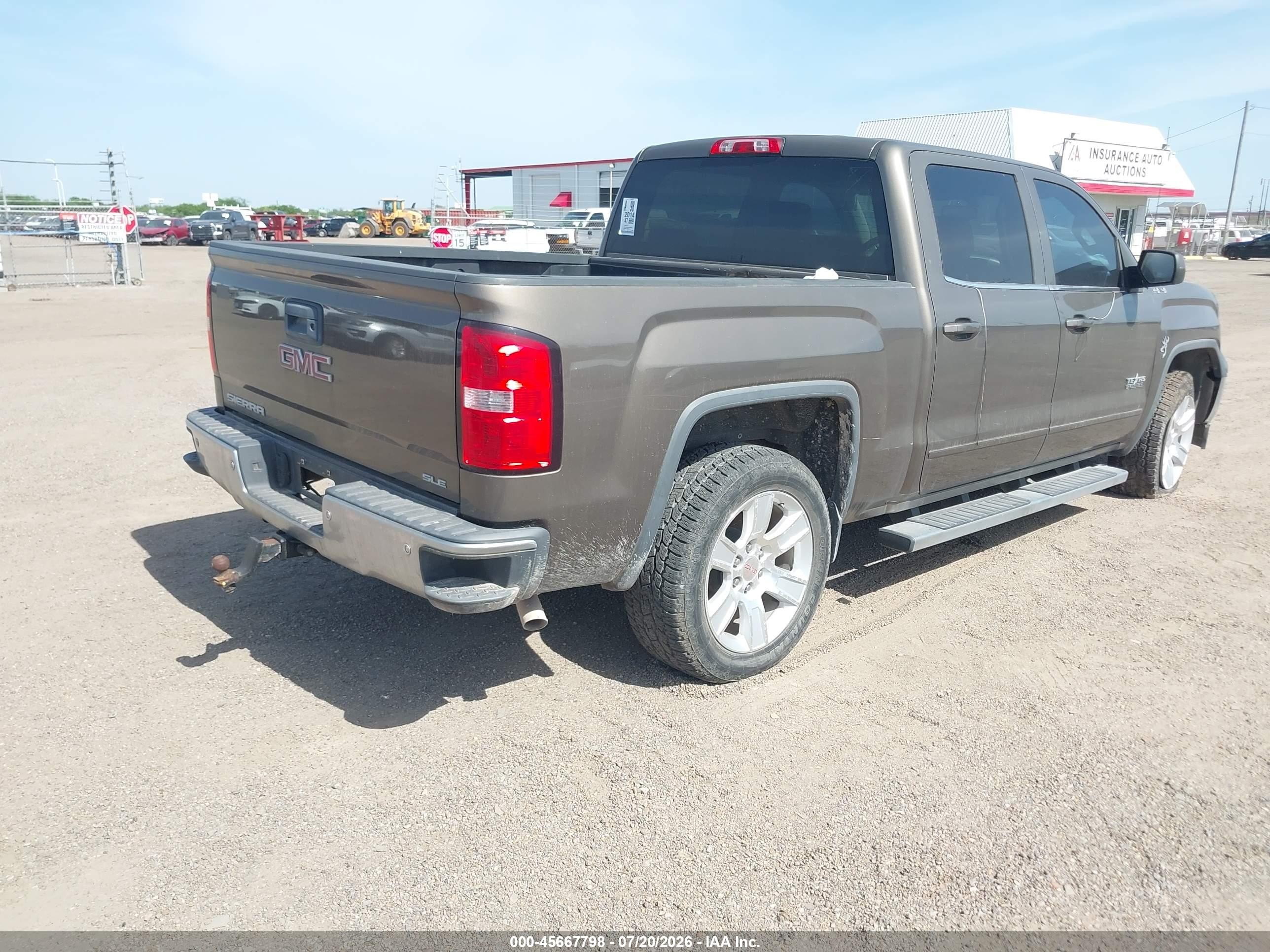 2014 Gmc Sierra 1500 Sle Brown vin: 3GTU2UEC2EG393735