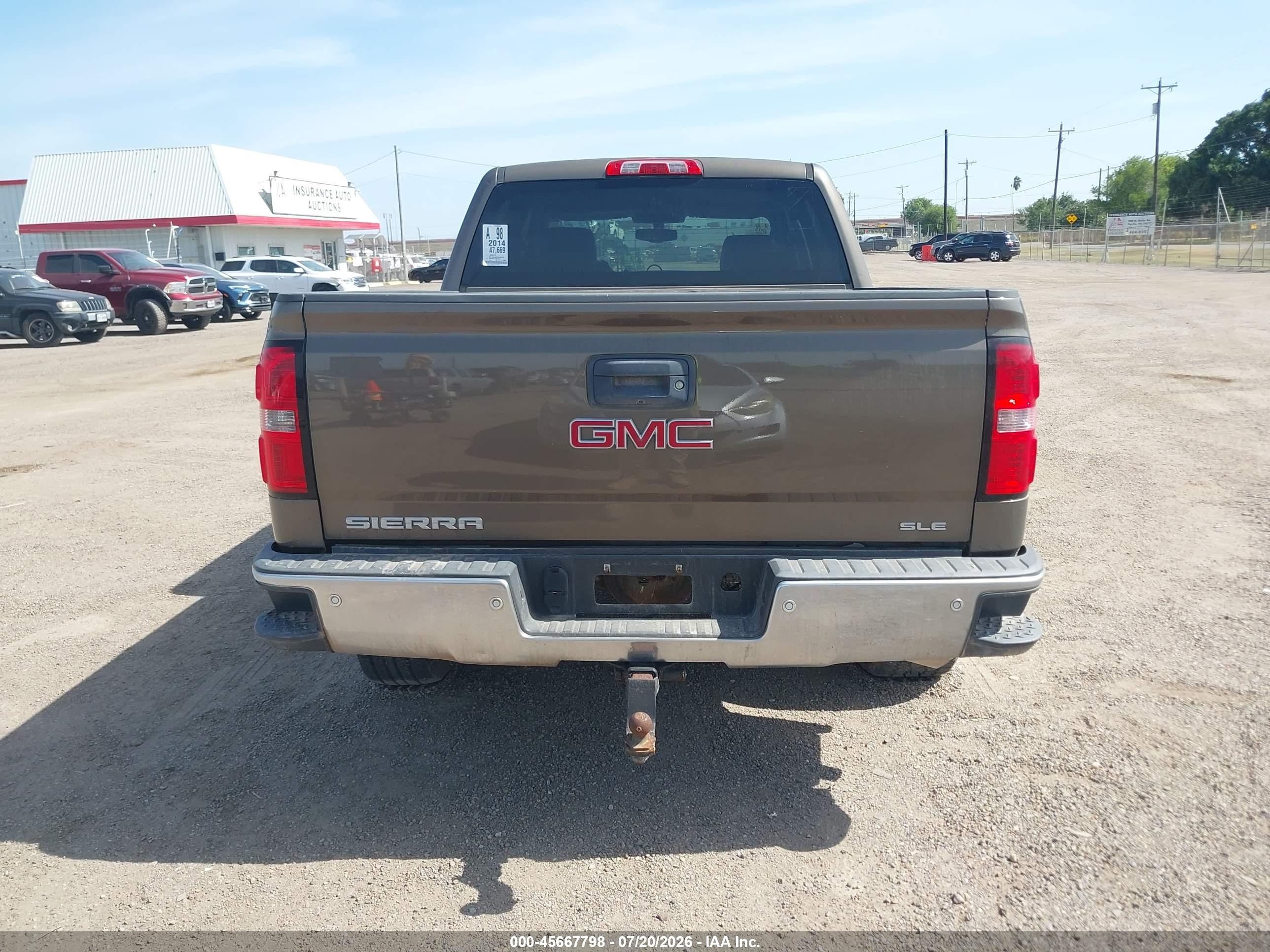 2014 Gmc Sierra 1500 Sle Brown vin: 3GTU2UEC2EG393735