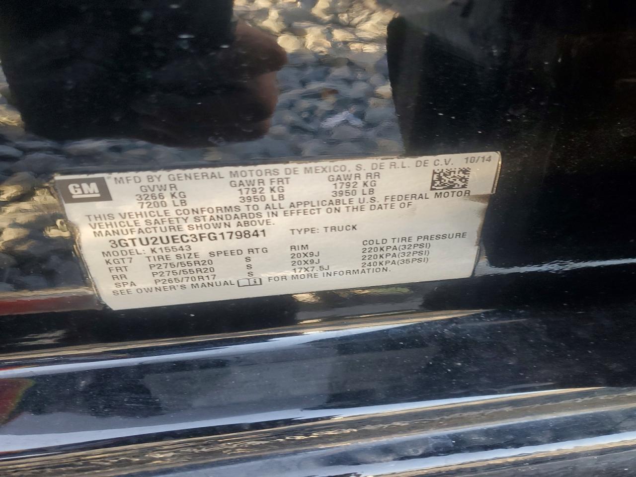 2015 Gmc Sierra K1500 Sle Black vin: 3GTU2UEC3FG179841