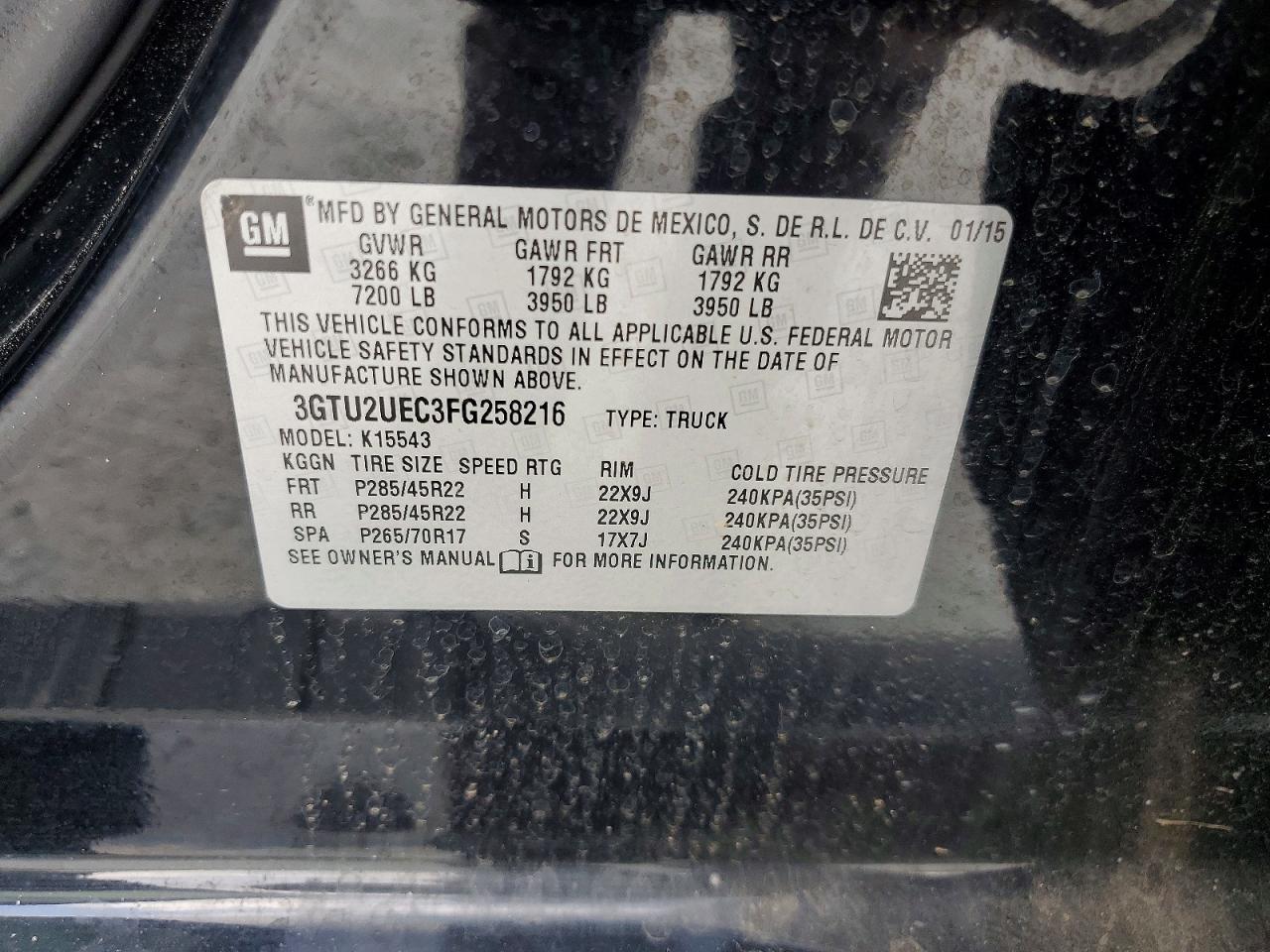2015 Gmc Sierra K1500 Sle Black vin: 3GTU2UEC3FG258216