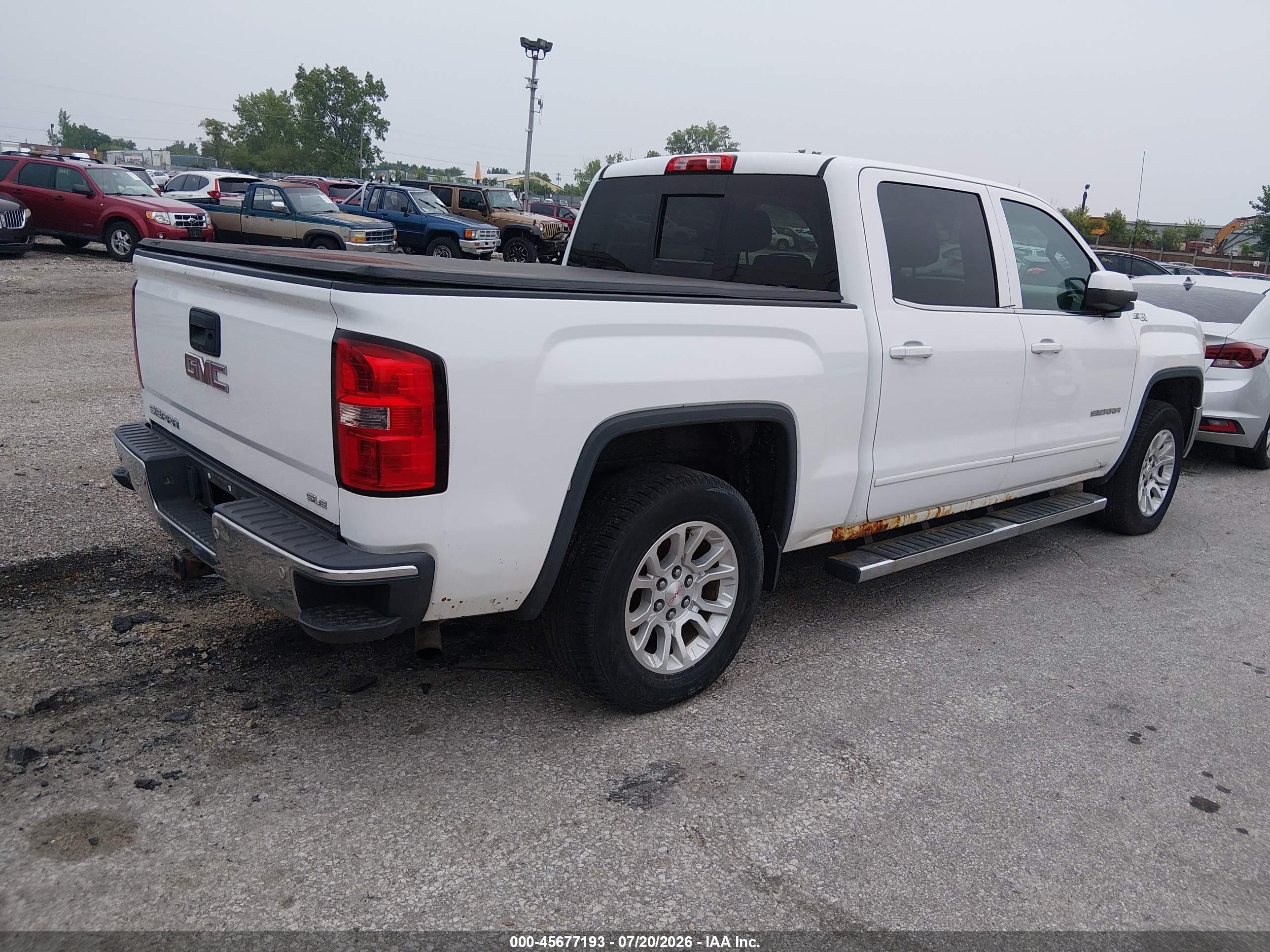 2014 Gmc Sierra 1500 Sle White vin: 3GTU2UEC4EG219147