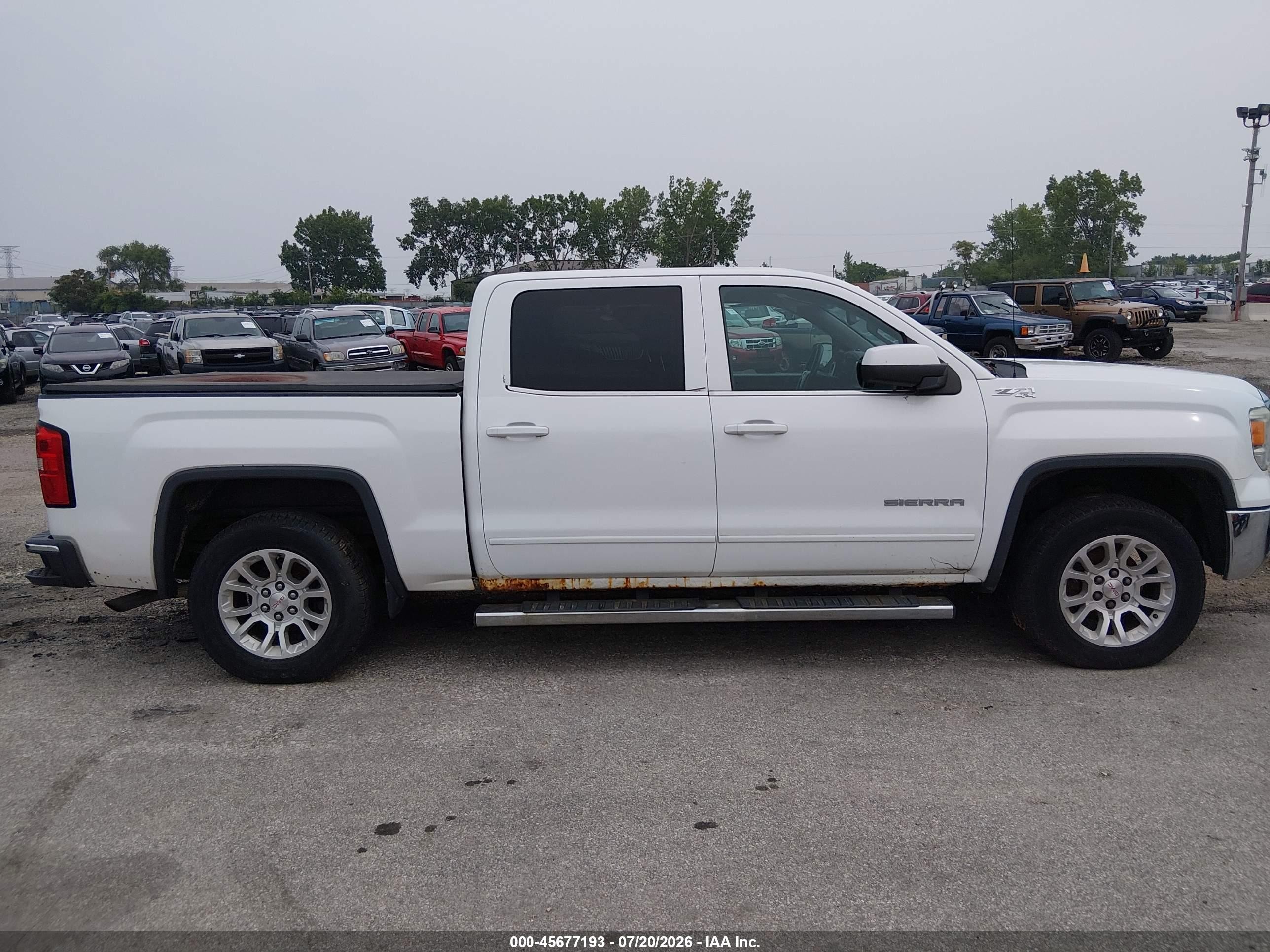 2014 Gmc Sierra 1500 Sle White vin: 3GTU2UEC4EG219147